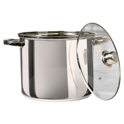 GUSTO CASA - Pentola in acciaio inox con coperchio in vetro Linea Steel Induction - diametro 32 cm