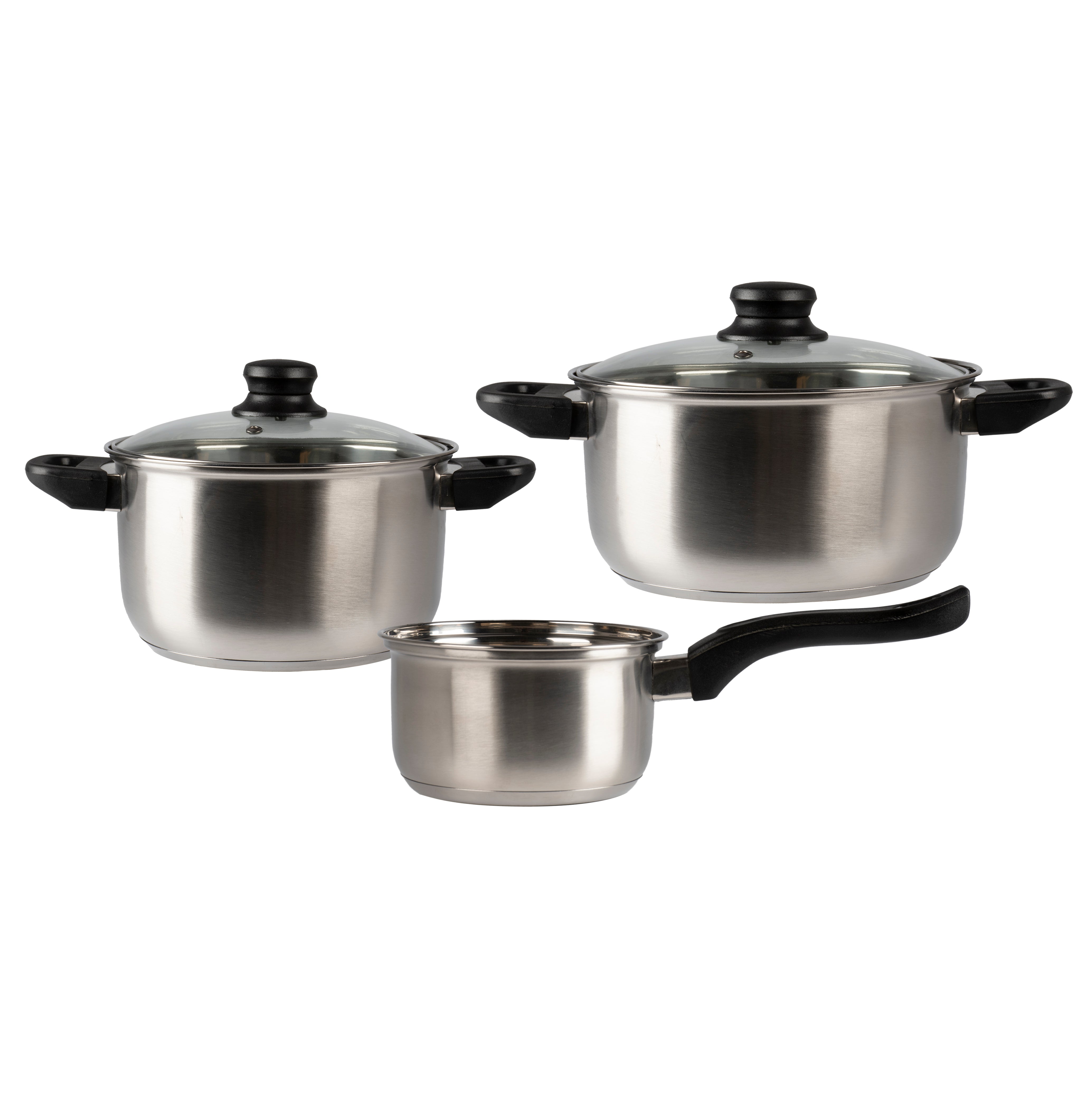 GUSTO CASA - Batteria Pentole 5 pezzi Magnifica in Acciaio Inox con Fondo Full Induction