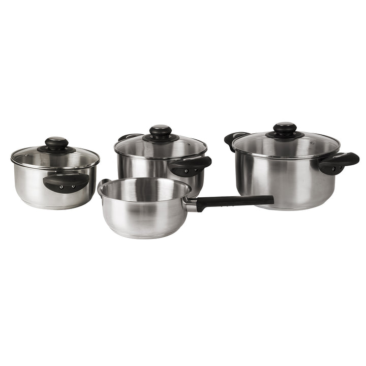 GUSTO CASA - Batteria di pentole 7 pezzi Elisandra in Acciaio Inox con Fondo Full Induction
