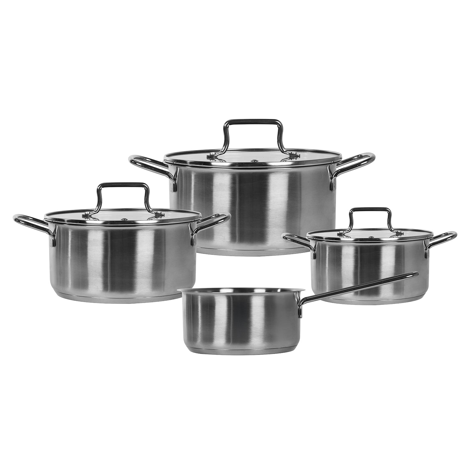GUSTO CASA - Batteria Pentole 7 pezzi isabelle in Acciaio Inox con Fondo Full Induction