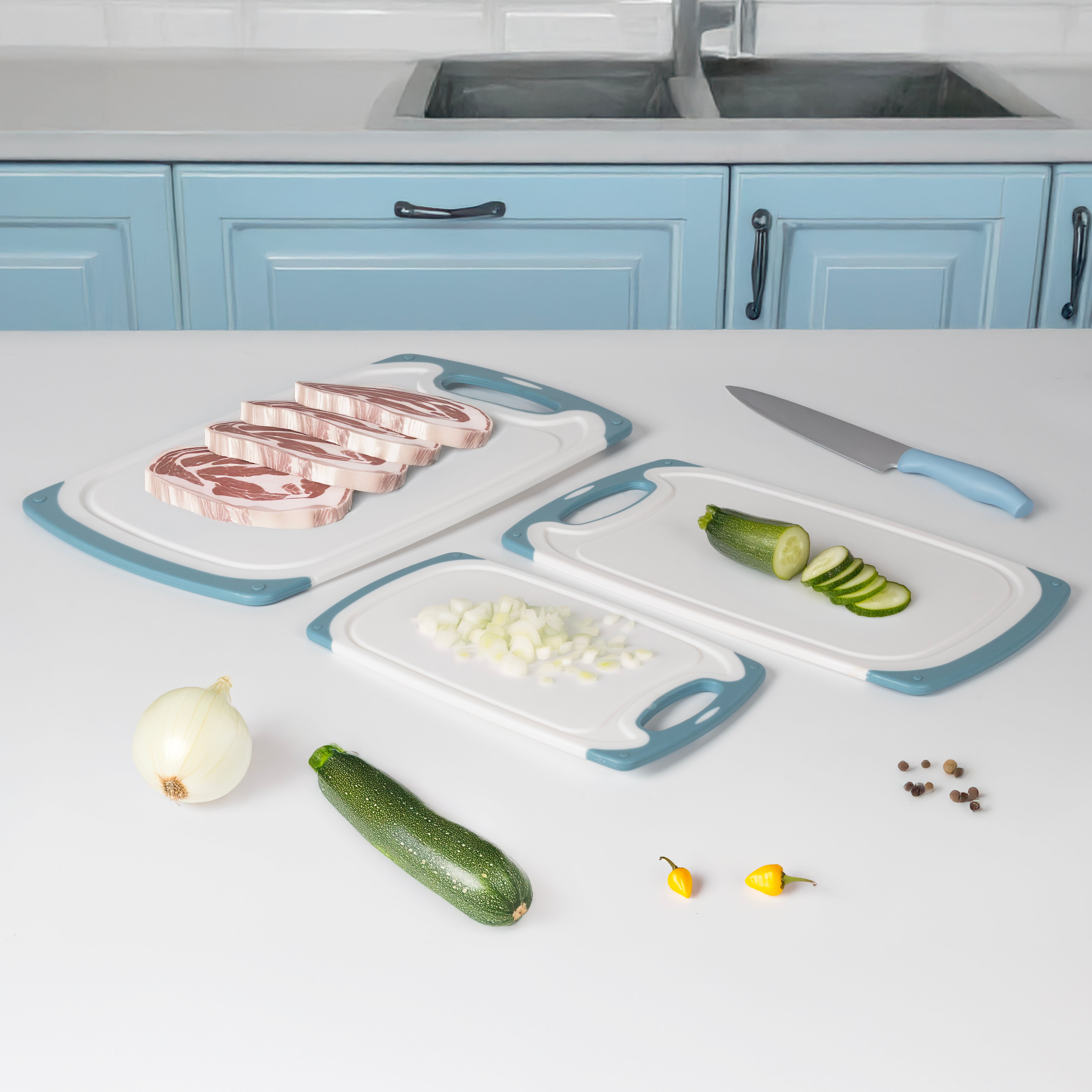 GUSTO CASA - Set 3 Taglieri Multiuso in Polipropilene BPA Free