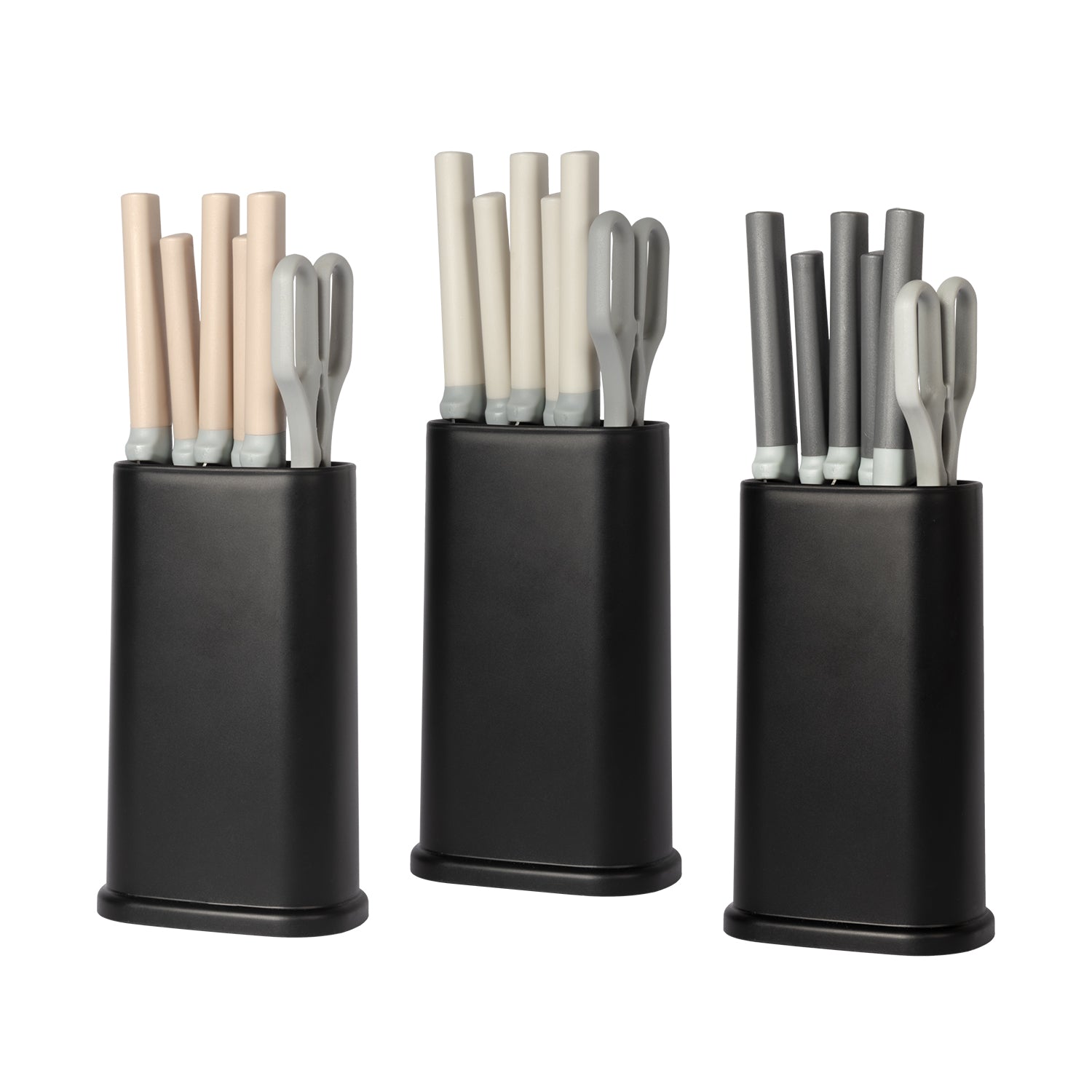 Set Coltelli 6 Pezzi con Ceppo e Forbici in Acciaio Inox