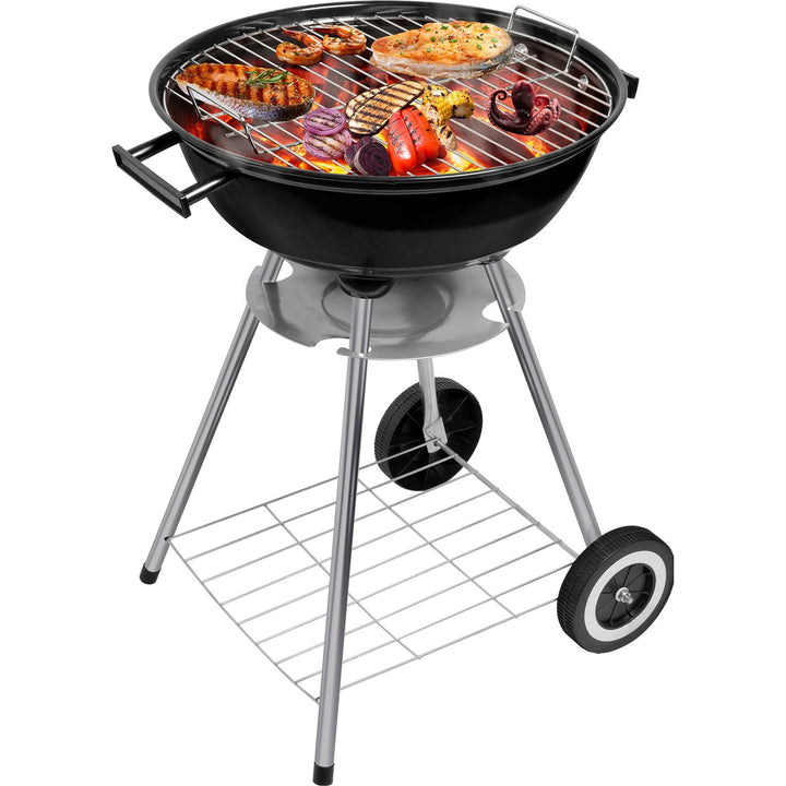 GUSTO CASA - Barbecue Tondo con coperchio e ruote - h86cm x diametro 47 cm
