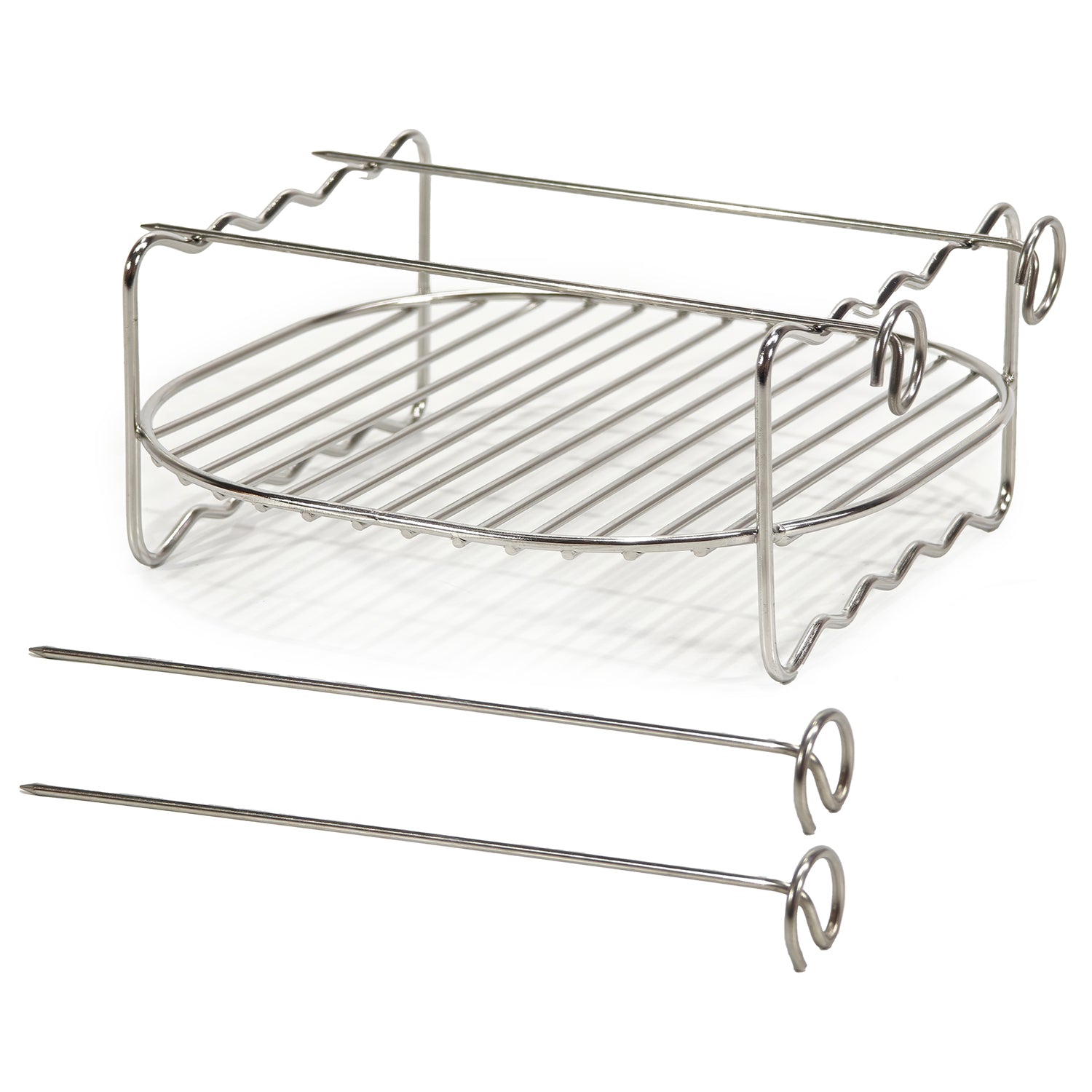 GUSTO CASA - Set Griglia con 4 Spiedini per Friggitrice ad Aria h7x17x17 cm