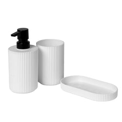VESTIAMO CASA - Set Bagno 3 pezzi in Polipropilene Bianco