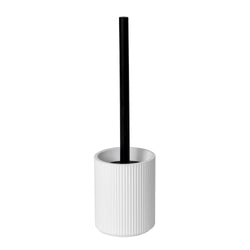 VESTIAMO CASA - Portascopino con Scopino in Polipropilene Bianco - h38 cm diametro 10 cm
