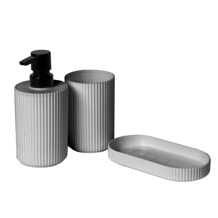 VESTIAMO CASA - Set Bagno 3 pezzi in Polipropilene Grigio