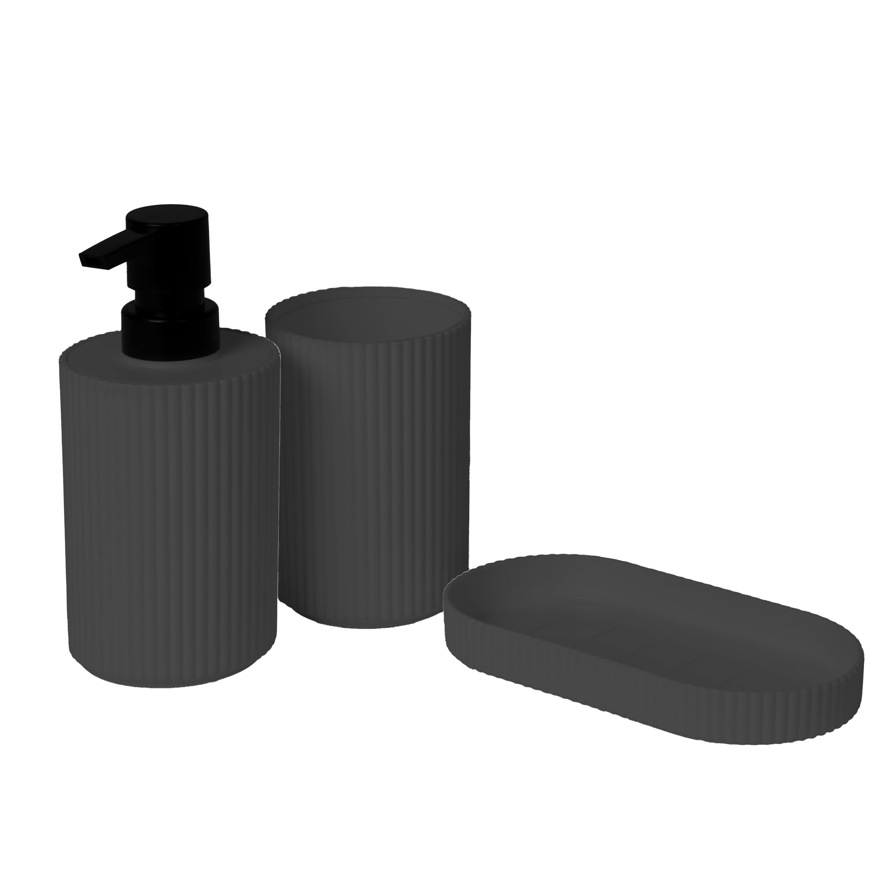 VESTIAMO CASA - Set Bagno 3 pezzi in Polipropilene Nero