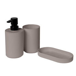 VESTIAMO CASA - Set Bagno 3 pezzi in Polipropilene Tortora