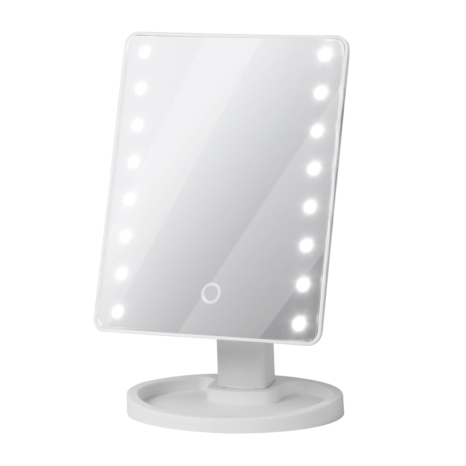 DICTROLUX - Specchio Luminoso 16 Led Touch Dimmerabile - h24x21,5x11,5 cm