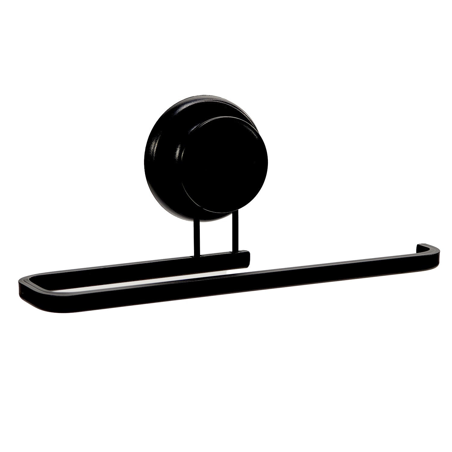 VESTIAMO CASA - Porta asciugamani con Ventosa in Alluminio Nero Linea Tahoma Black 24 cm