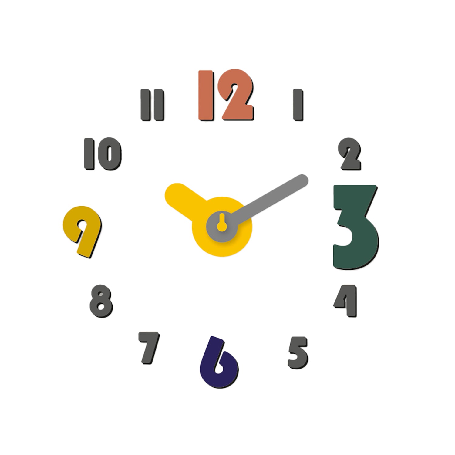 DICTROLUX - Orologio da Parete Adesivo Color - Numeri 3D Moderni