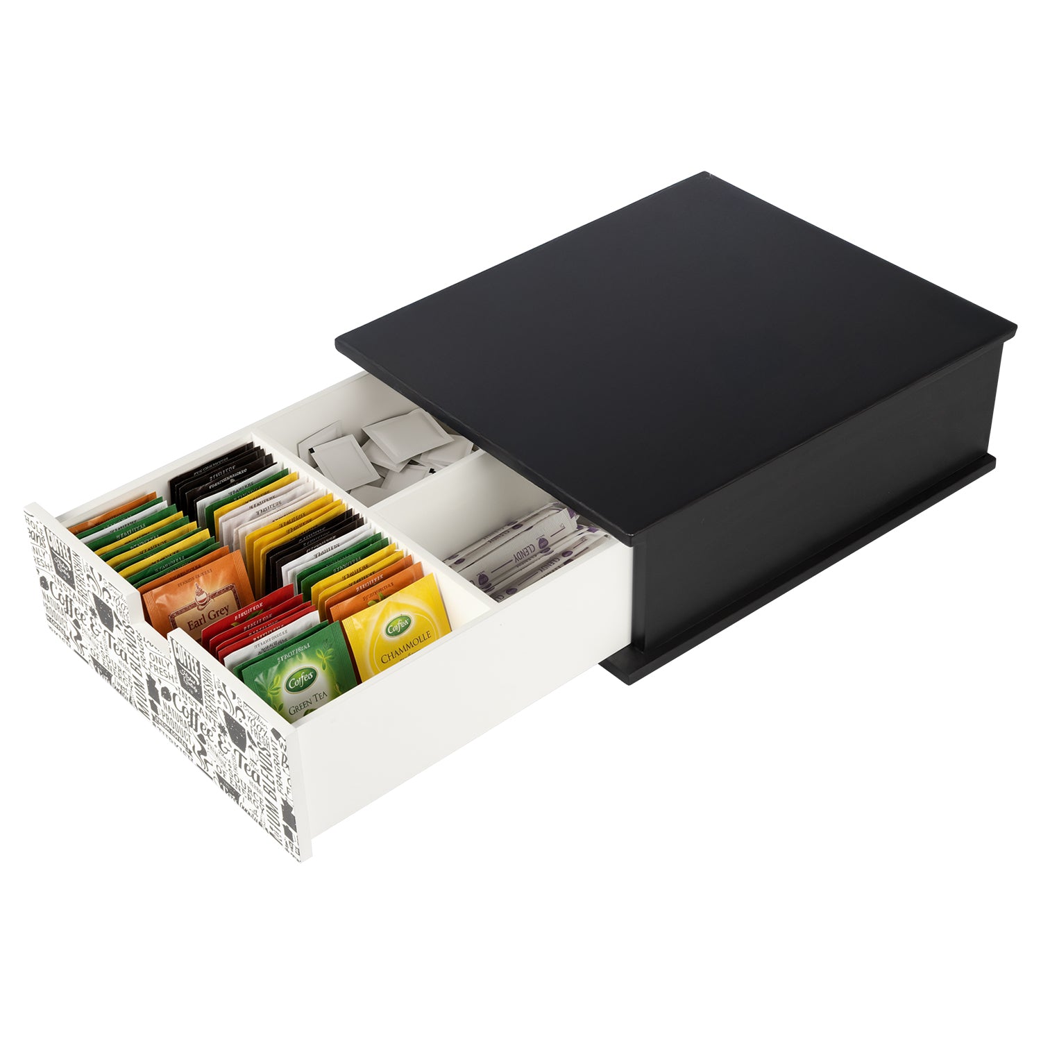 GUSTO CASA - Porta capsule Linea Wooden 3 scomparti in MDF - h11x27x32,5 cm