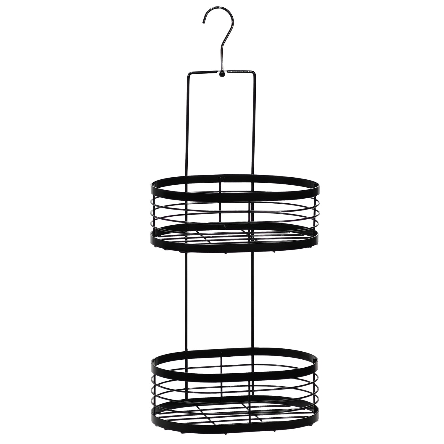 VESTIAMO CASA - Mensola Doccia 2 ripiani in Metallo Linea Tahoma Black - h48x23x16,5 cm