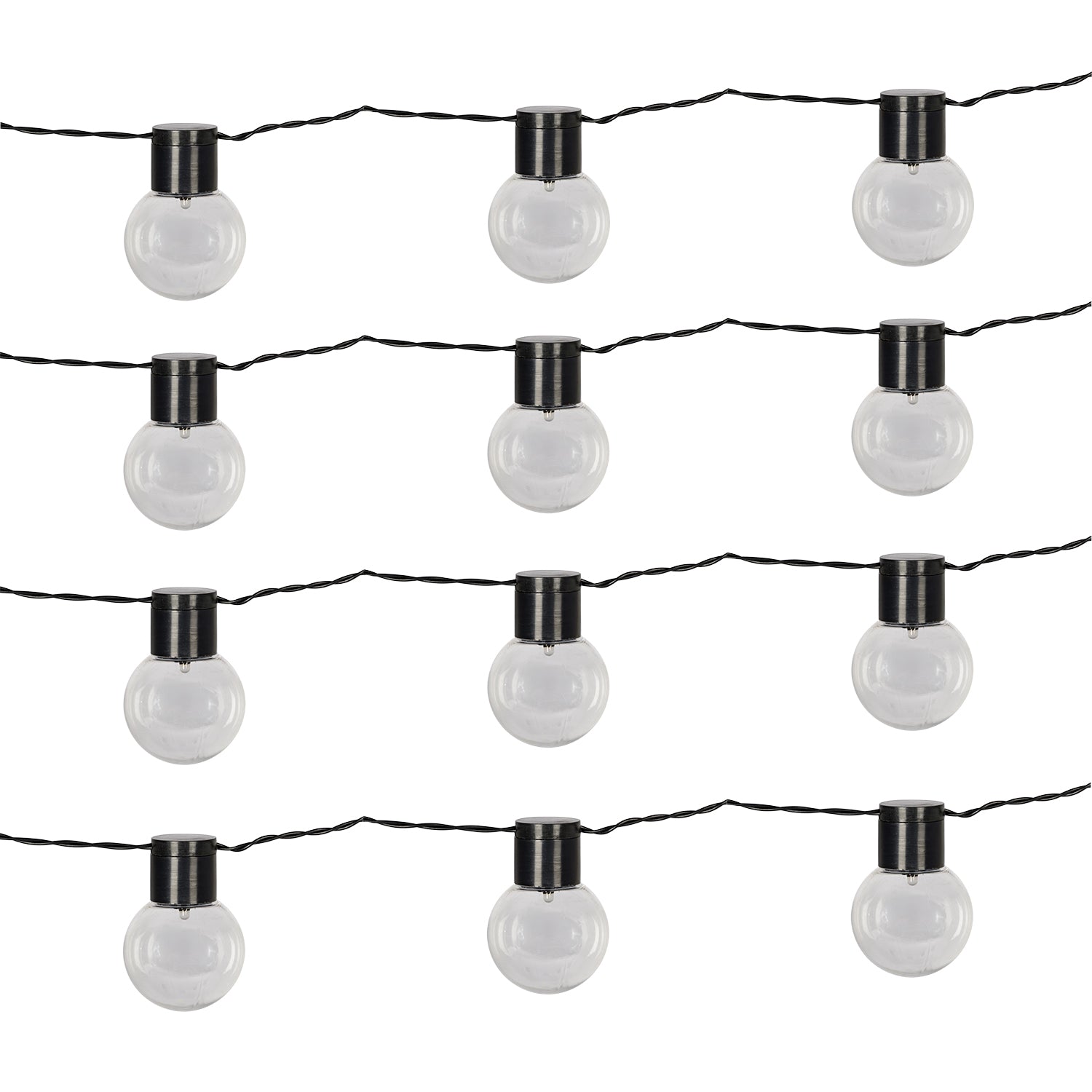 DICTROLUX - Catena Luminosa Solare 20 Lampadine LED Luce Calda da Esterno