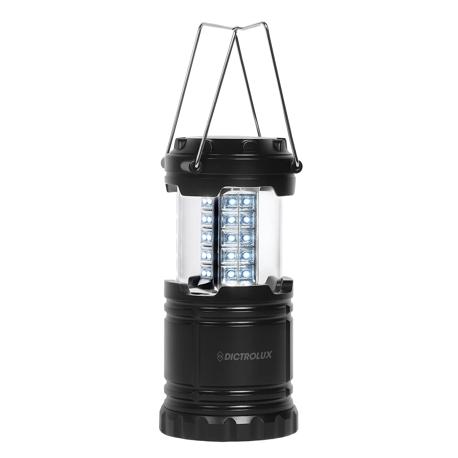DICTROLUX - Lanterna Portatile da Campeggio 5W 200 Lumen - Luce Fredda 360° Richiudibile