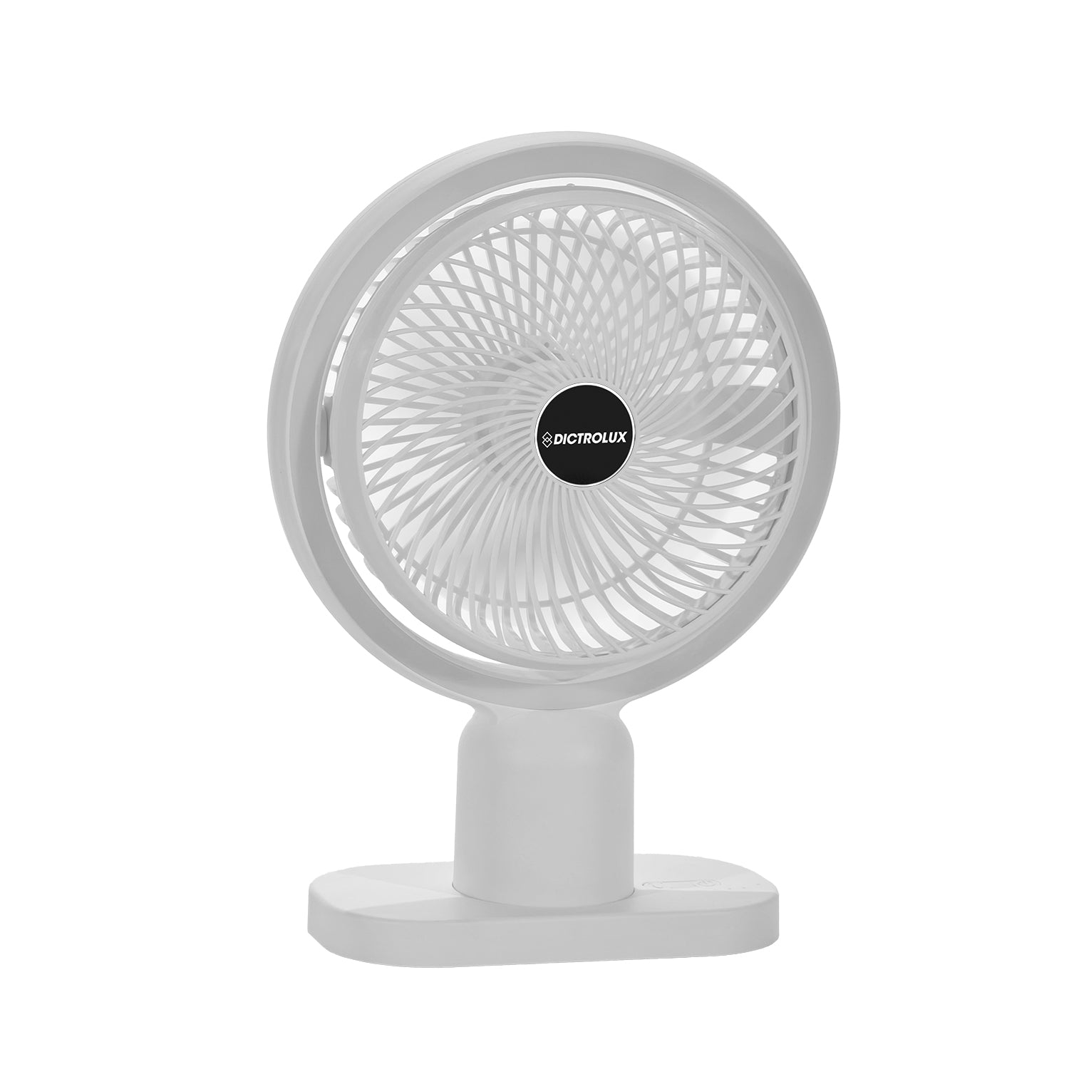 DICTROLUX - Ventilatore da Tavolo Ricaricabile con Luce LED LumiAir - h28x20x9 cm