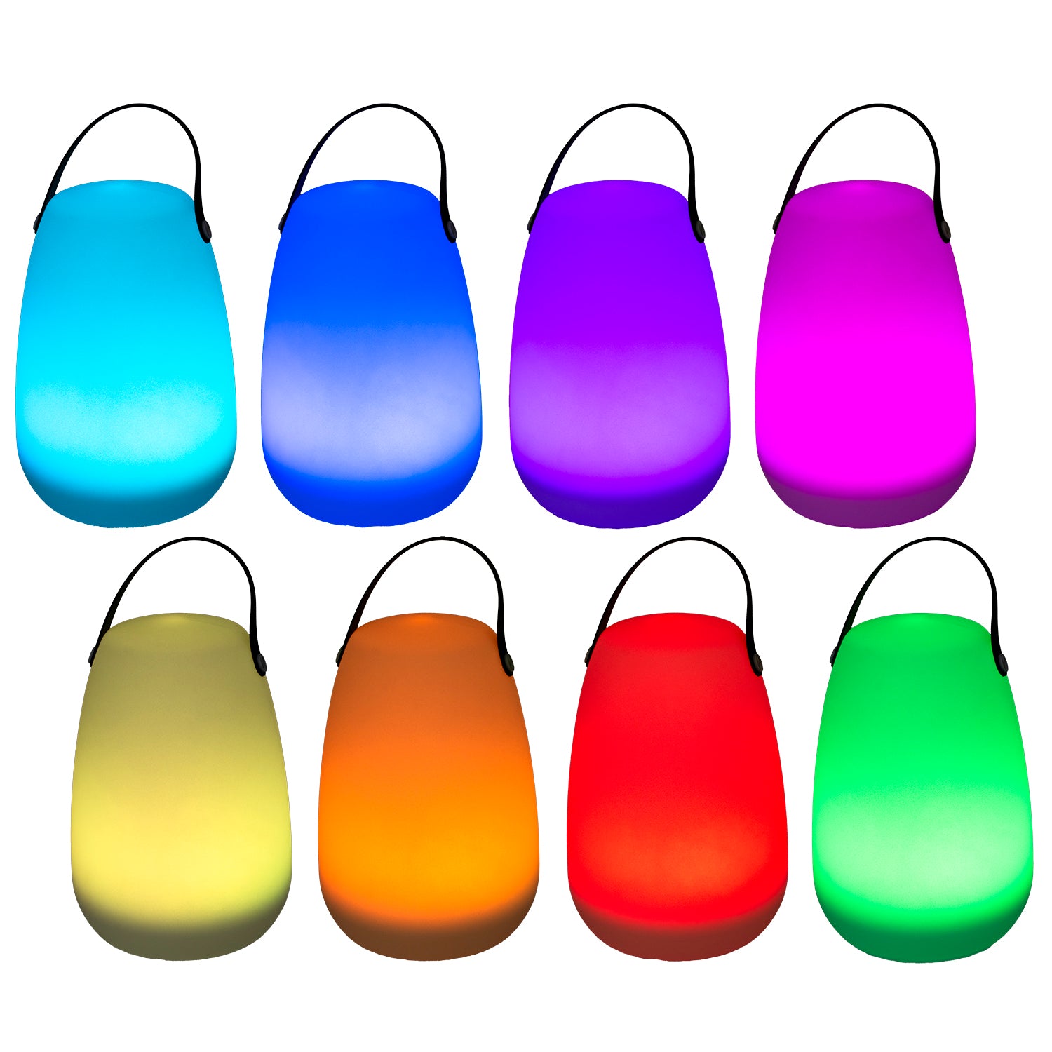 DICTROLUX - Lampada Solare Led Multicolor da esterno con Maniglia MooNy - h41 cm diametro 23 cm