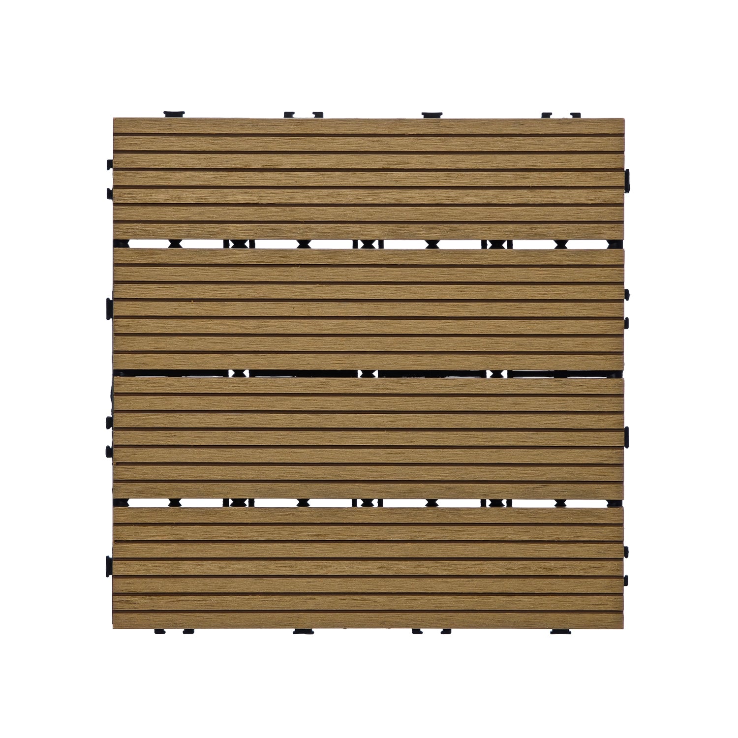 VESTIAMO CASA GIARDINO - Set 6 Mattonelle da Esterno in WPC a Incastro Marroni 29×29 cm