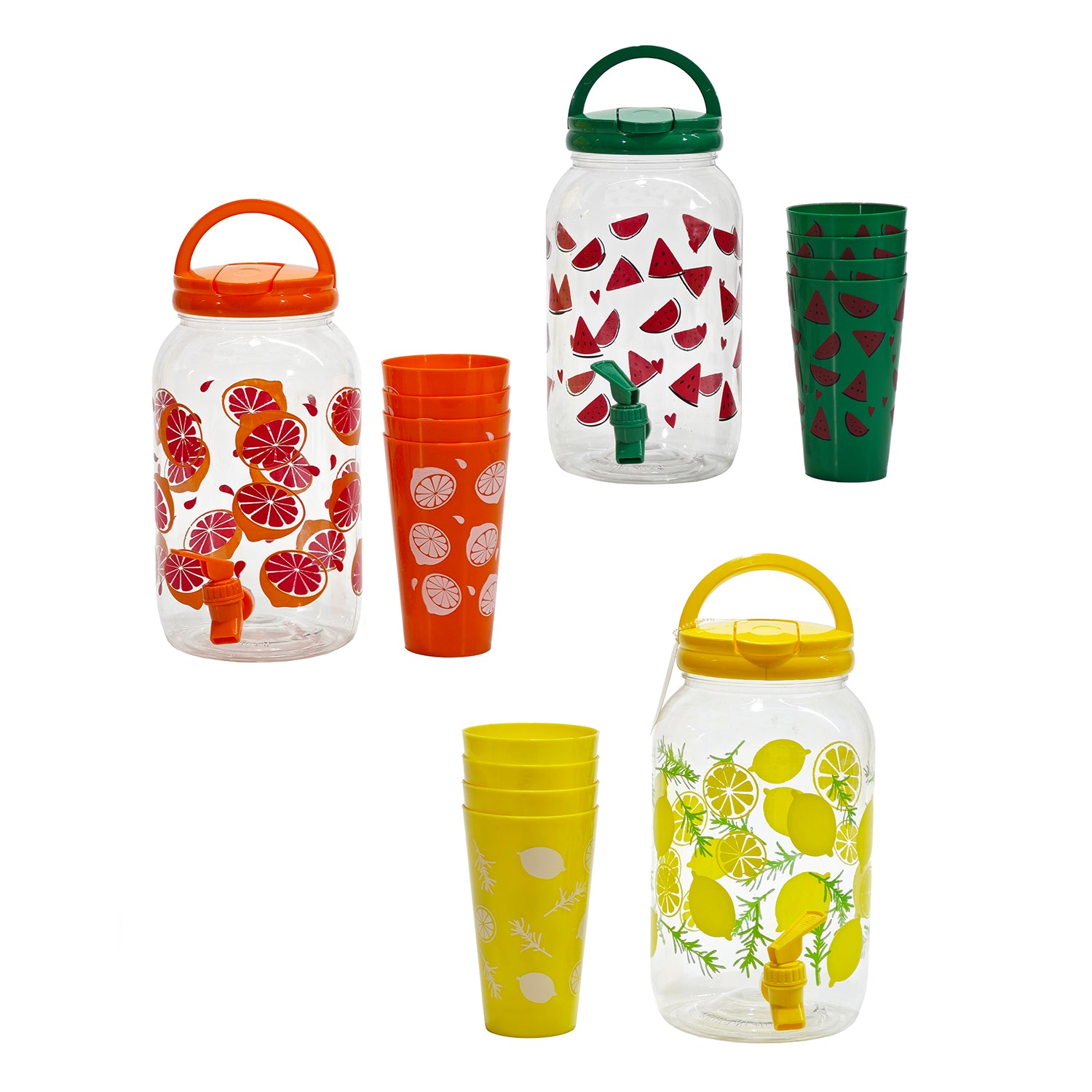 GUSTO CASA - Dispenser Bevande con 4 Bicchieri 3,8 Litri
