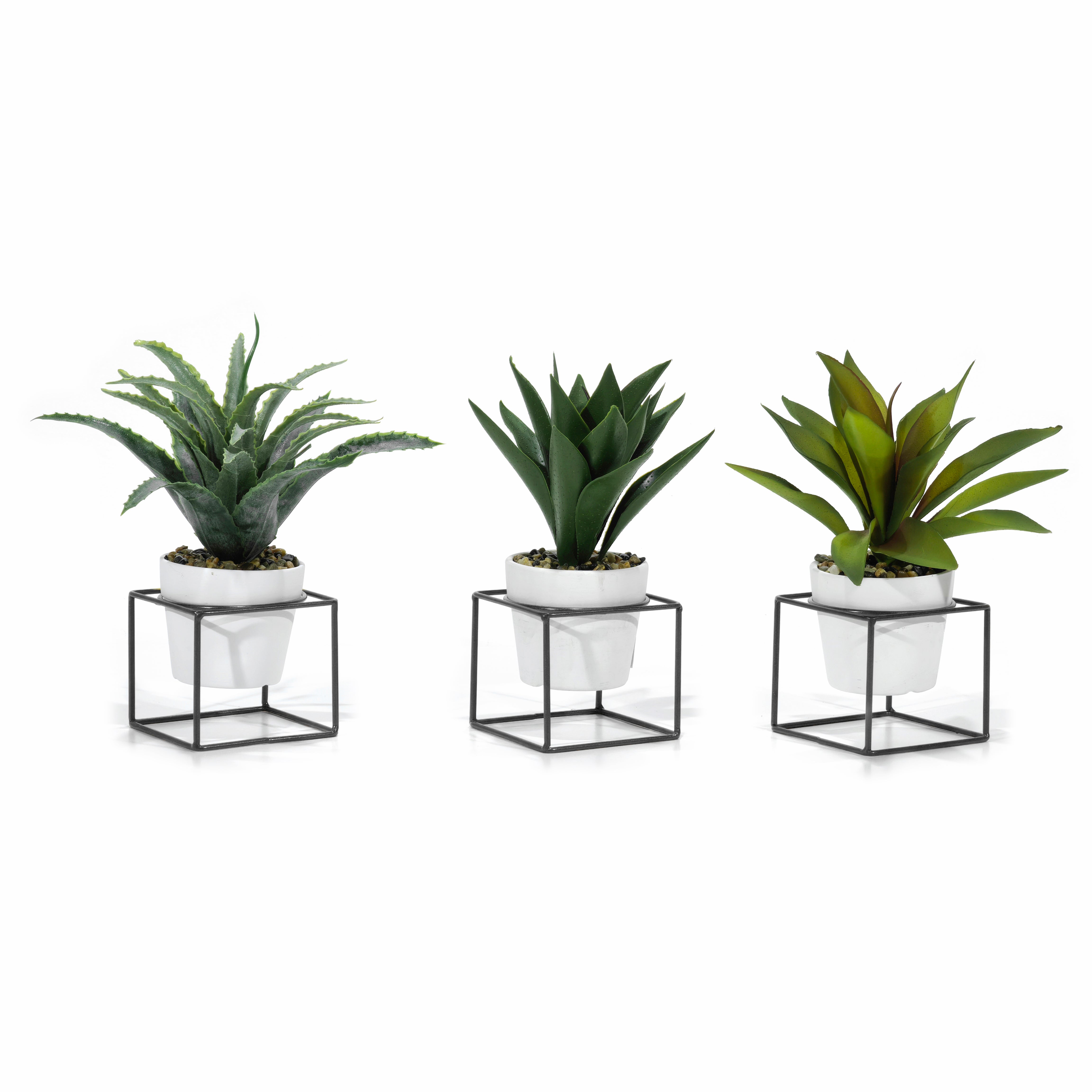 VESTIAMO CASA - Pianta artificiale in vaso con Base in metallo - h22,5 cm diametro 9,5 cm