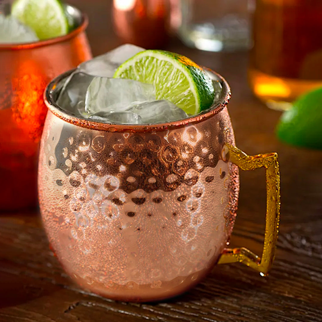 Set 2 Tazze Moscow Mule In Acciaio Inox Nero – 380 Ml – Design Con Perline In Rilievo – Lavabili In Lavastoviglie - 3