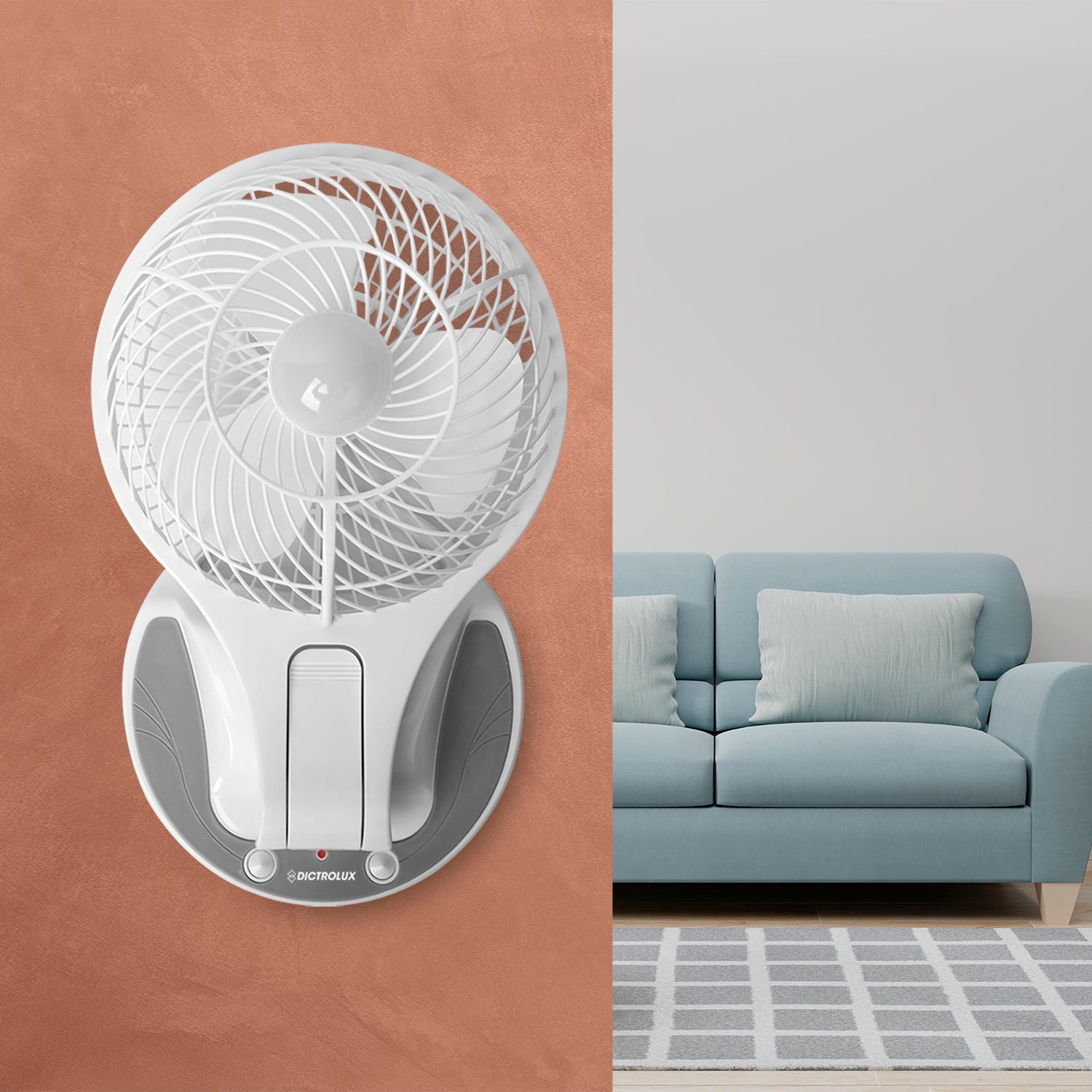 DICTROLUX - Ventilatore Portatile e Ricaricabile 8 Watt - h32x20x20 cm