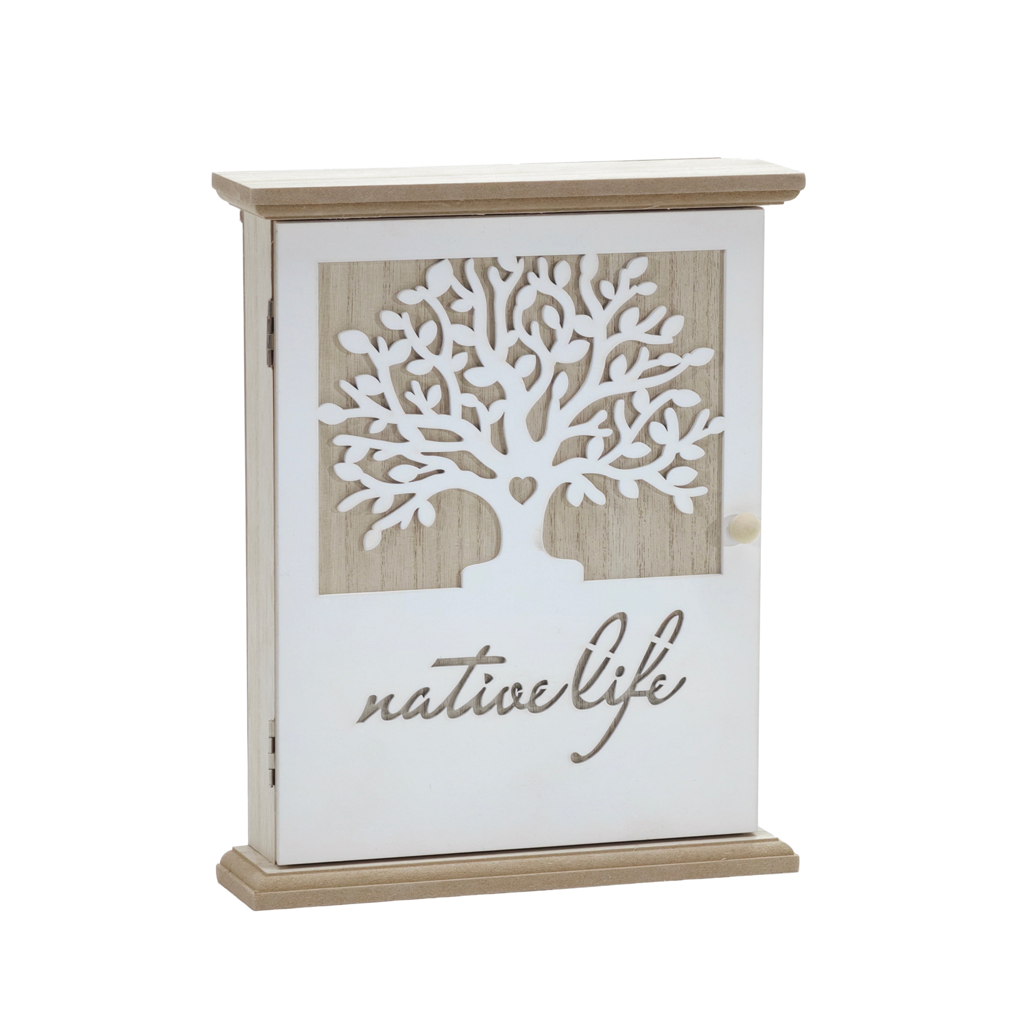 VESTIAMO CASA - Cassetta portachiavi in legno Mdf 6 posti "Native Life" - h26,5x21x6 cm