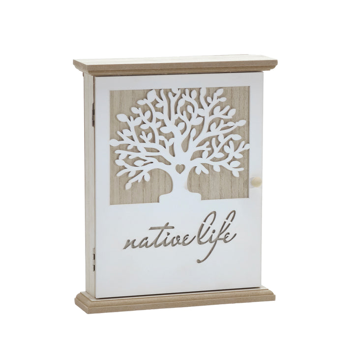 VESTIAMO CASA - Cassetta portachiavi in legno Mdf 6 posti "Native Life" - h26,5x21x6 cm
