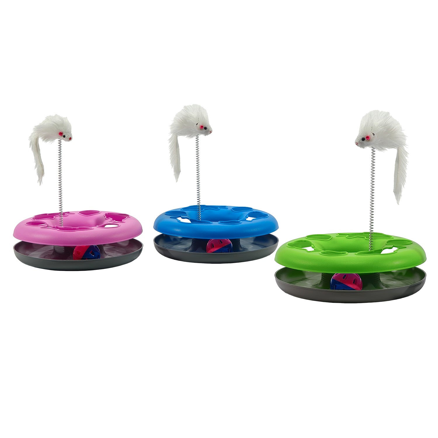 PET SITTER - Gioco Interattivo per Gatti Vertigo con Topolino su Molla - h7 cm diametro 23 cm