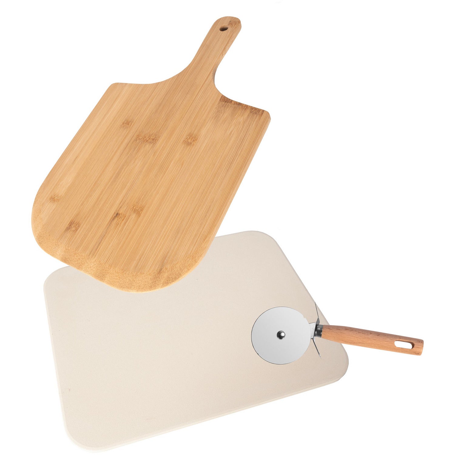 GUSTO CASA - Pietra refrattaria rettangolare per pizza con taglia pizza 38x30 cm spessore 1 cm