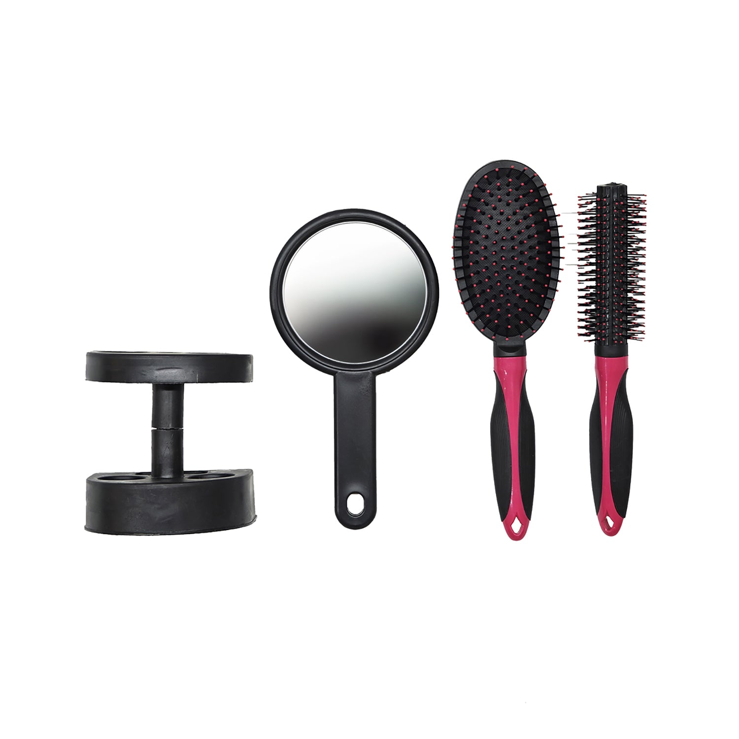 VESTIAMO CASA - Set Bellezza Capelli 3 Pezzi con Stand - 2 Spazzole + Specchio