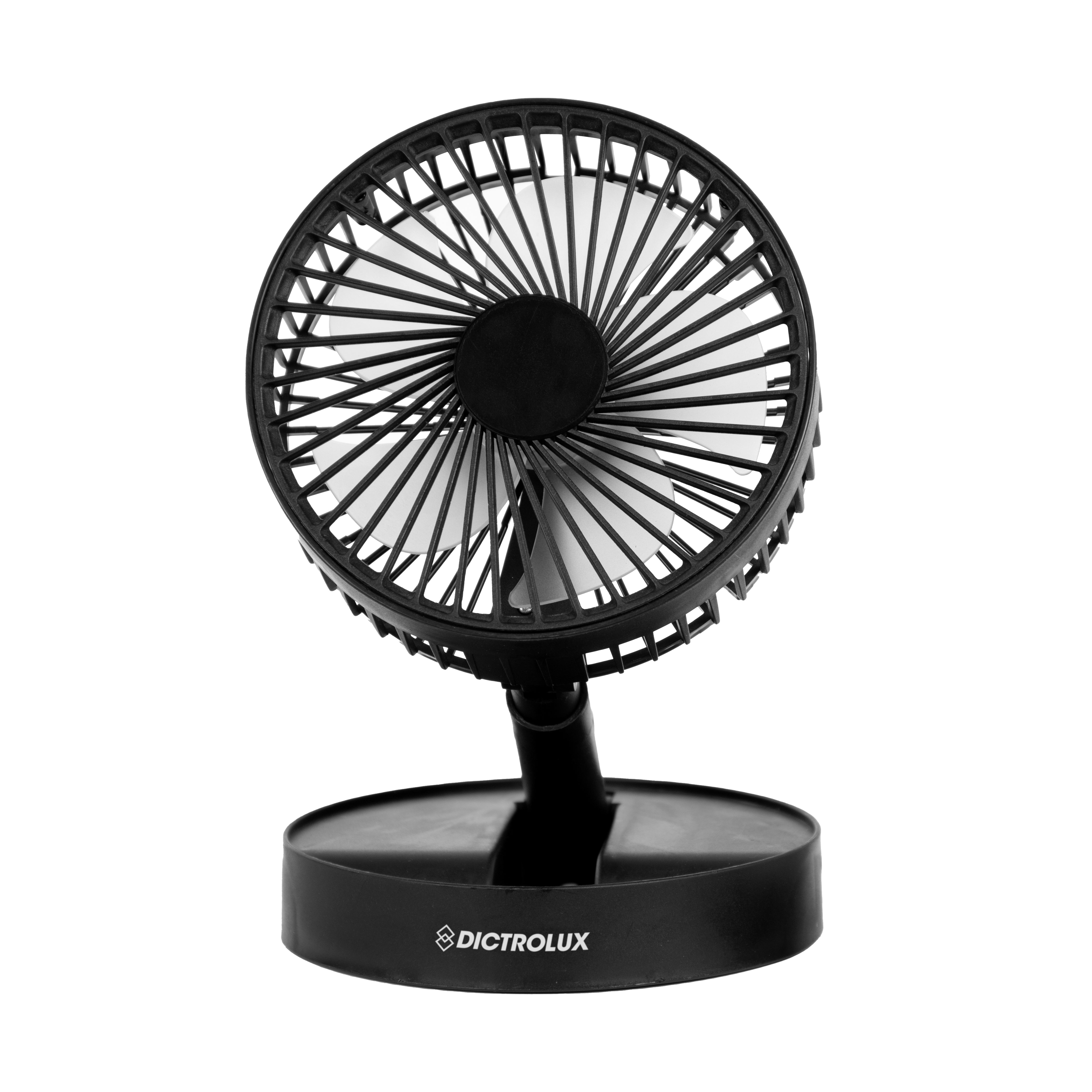 DICTROLUX - Ventilatore da scrivania Pieghevole e Ricaricabile 5 Watt - h21x10,6x6,5 cm