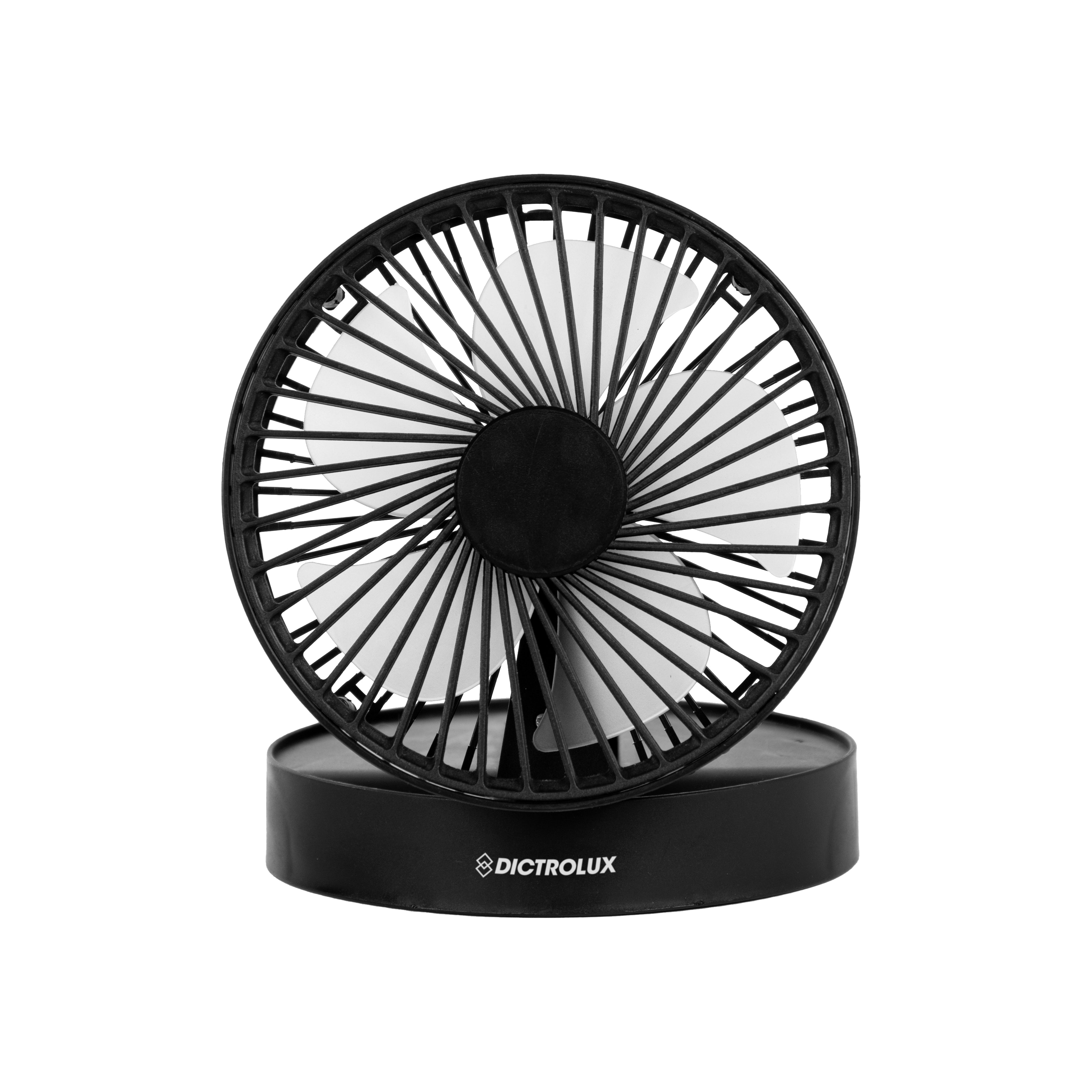 DICTROLUX - Ventilatore da scrivania Pieghevole e Ricaricabile 5 Watt - h21x10,6x6,5 cm