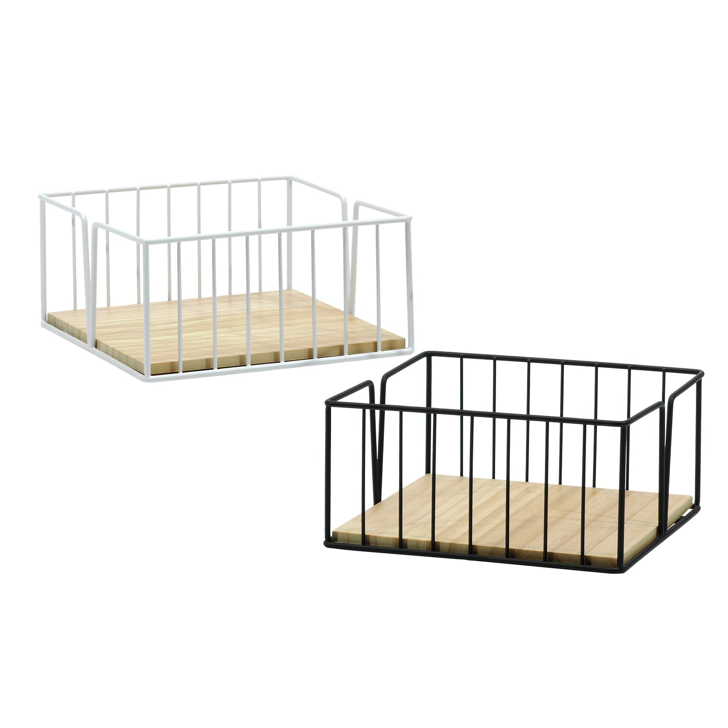 GUSTO CASA - Portatovaglioli in Metallo e Legno di Pino - h9x19x18,5 cm