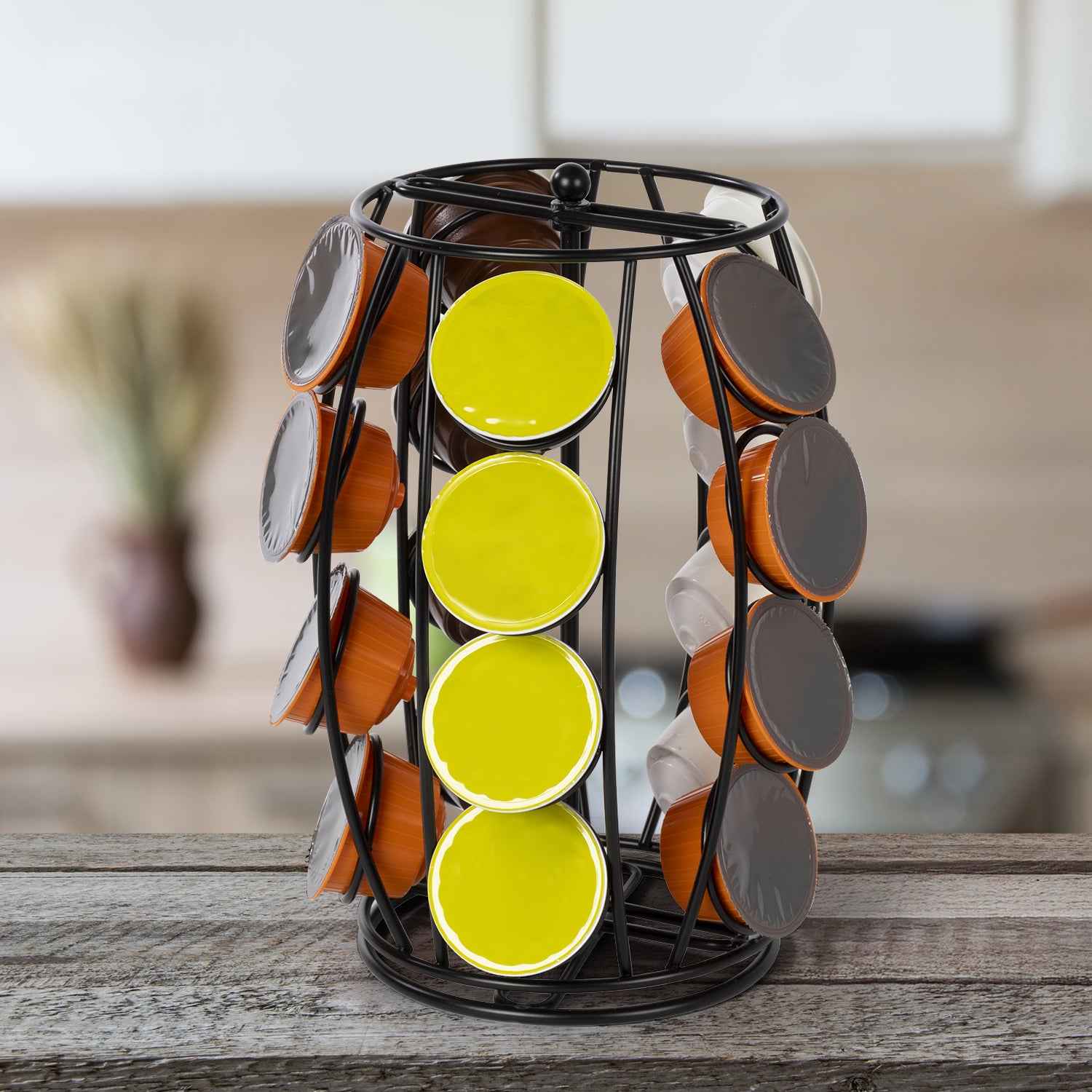 GUSTO CASA - Portacapsule in Metallo Nero 20 Posti - Compatibile con capsule Dolce Gusto