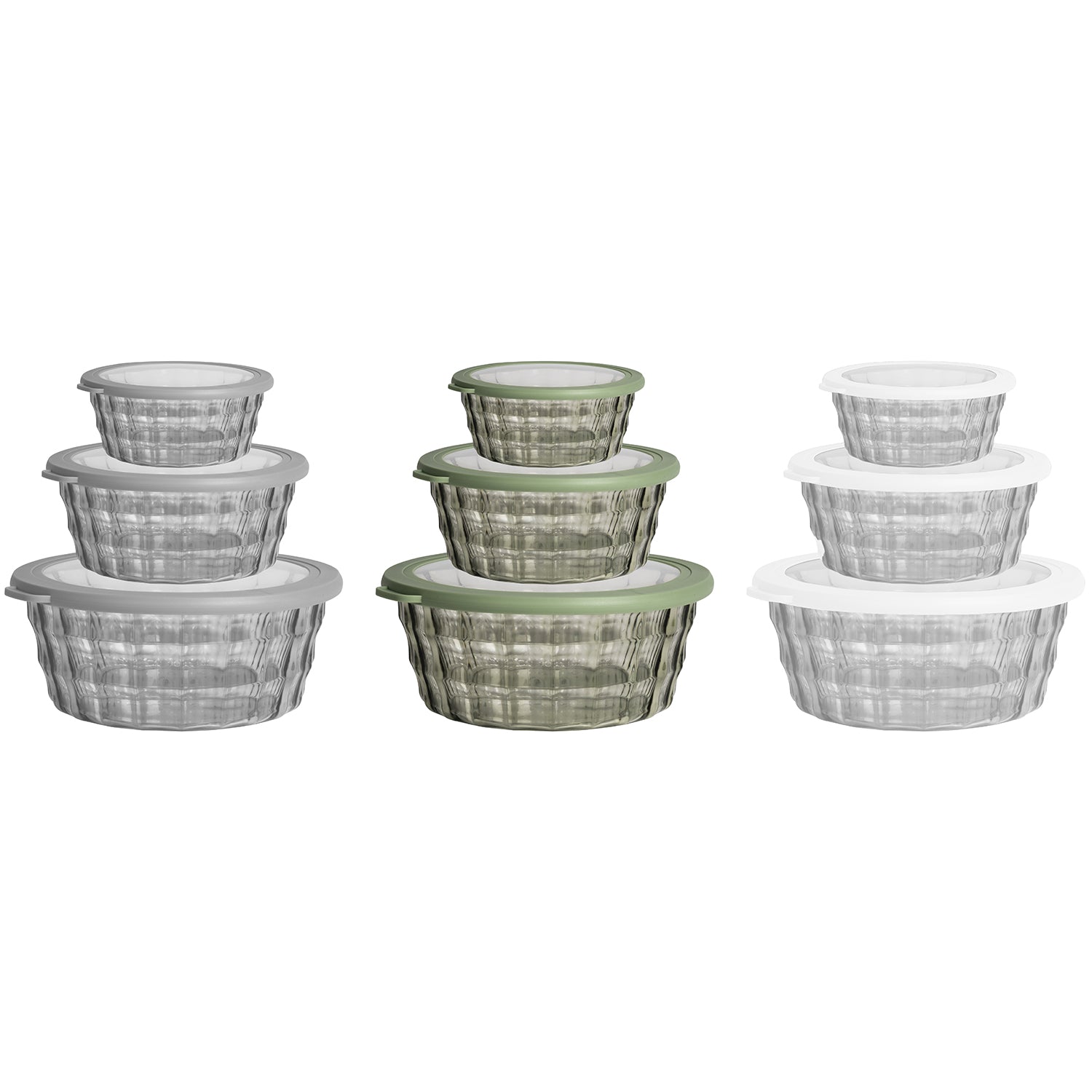 GUSTO CASA - Set 3 Contenitori Ermetici Trasparenti Linea Timeless