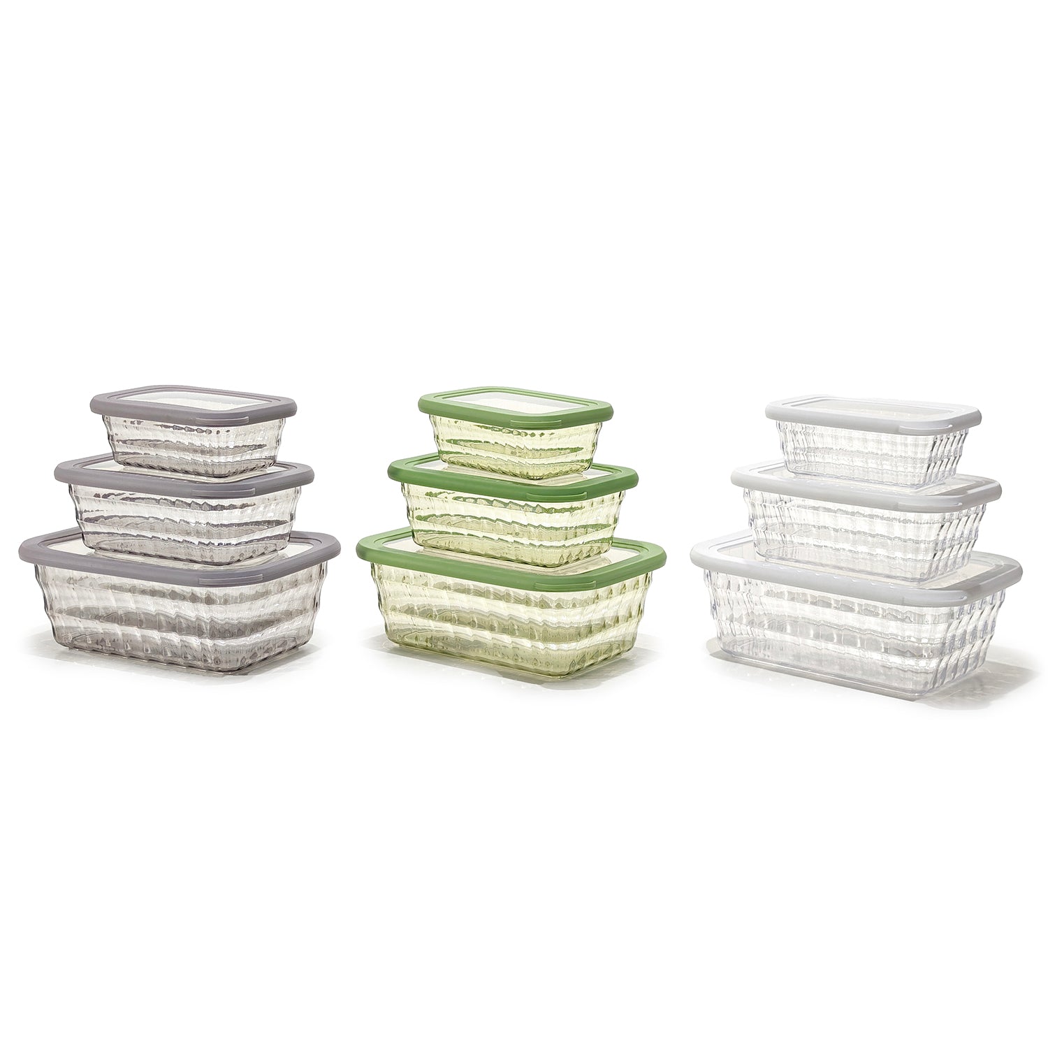 GUSTO CASA - Set 3 Contenitori Rettangolari Ermetici Trasparenti Linea Timeless