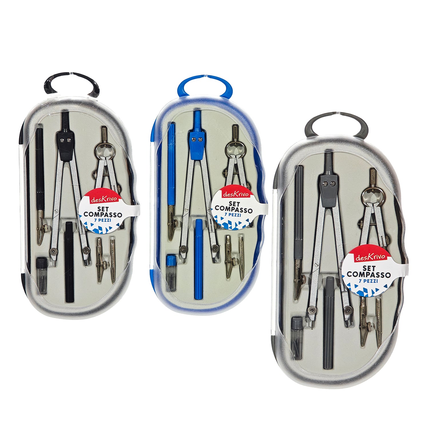 DESKRIVO - Set Compasso 7 Pezzi con Accessori