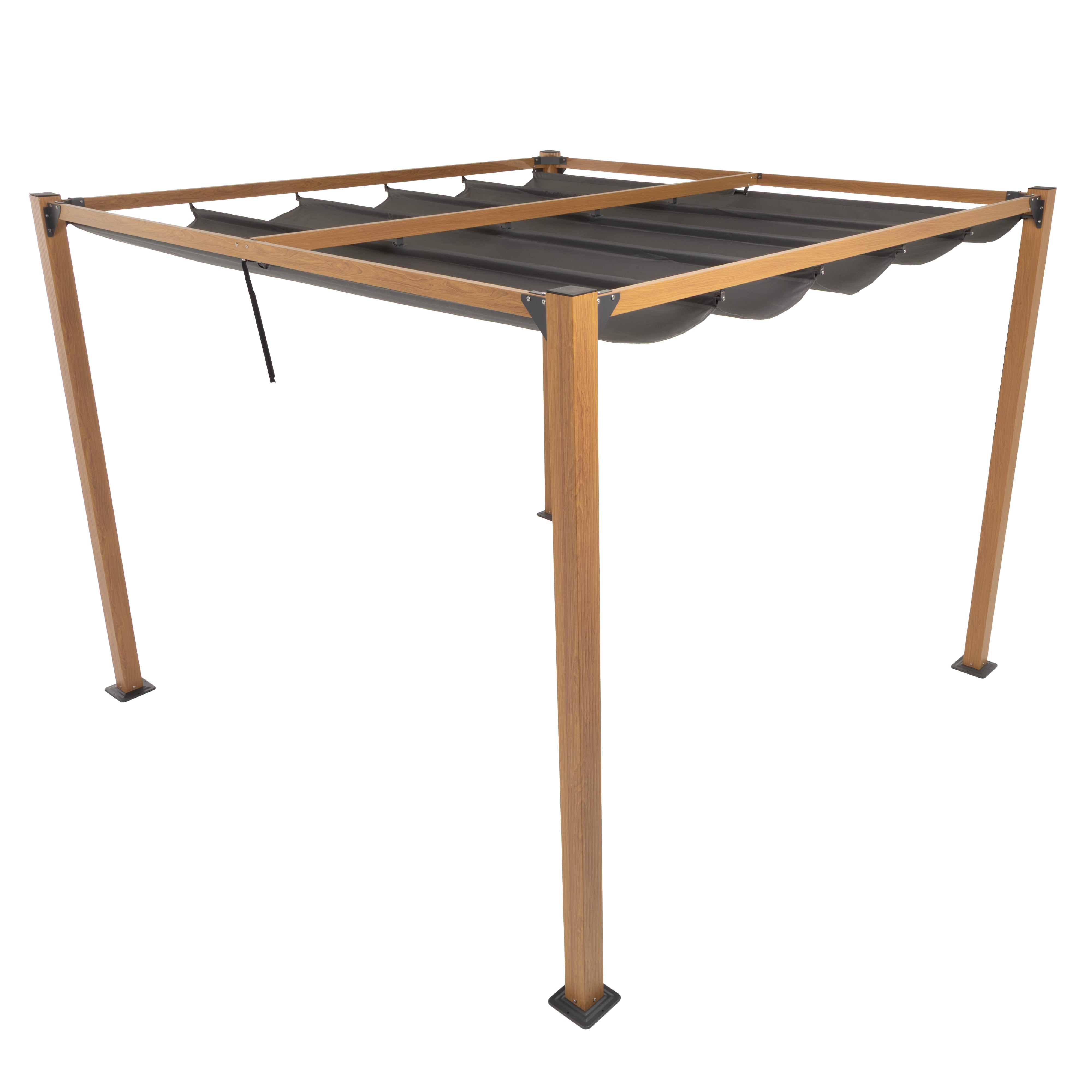 VESTIAMO CASA GIARDINO - Pergola da Giardino con Telo Retrattile Antracite 3x3 metri