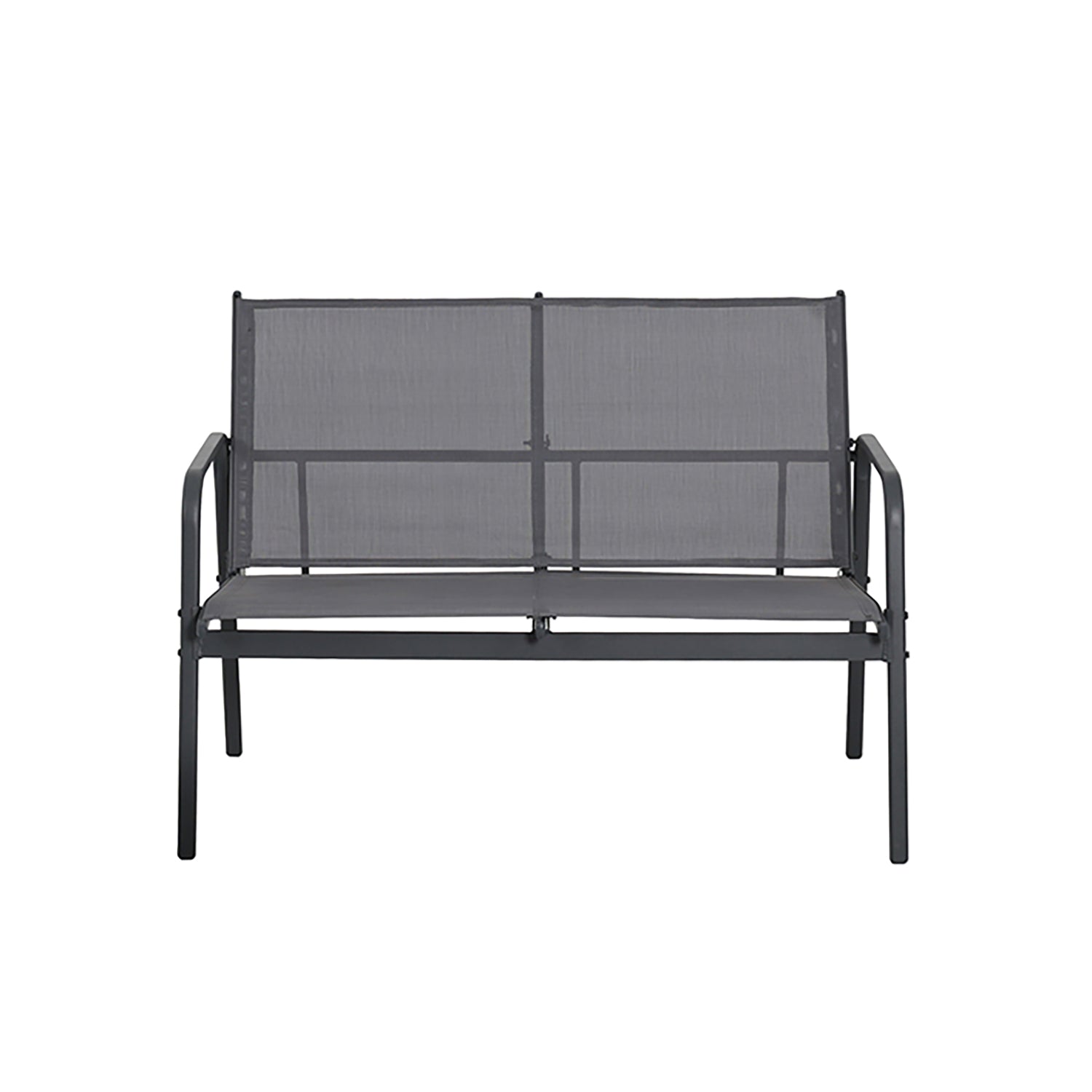 VESTIAMO CASA GIARDINO - Set da giardino 4 pezzi Struttura in Acciaio Antracite, braccioli e Top in Vetro