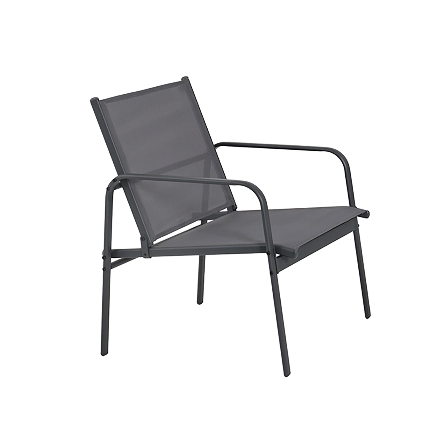 VESTIAMO CASA GIARDINO - Set da giardino 4 pezzi Struttura in Acciaio Antracite, braccioli e Top in Vetro