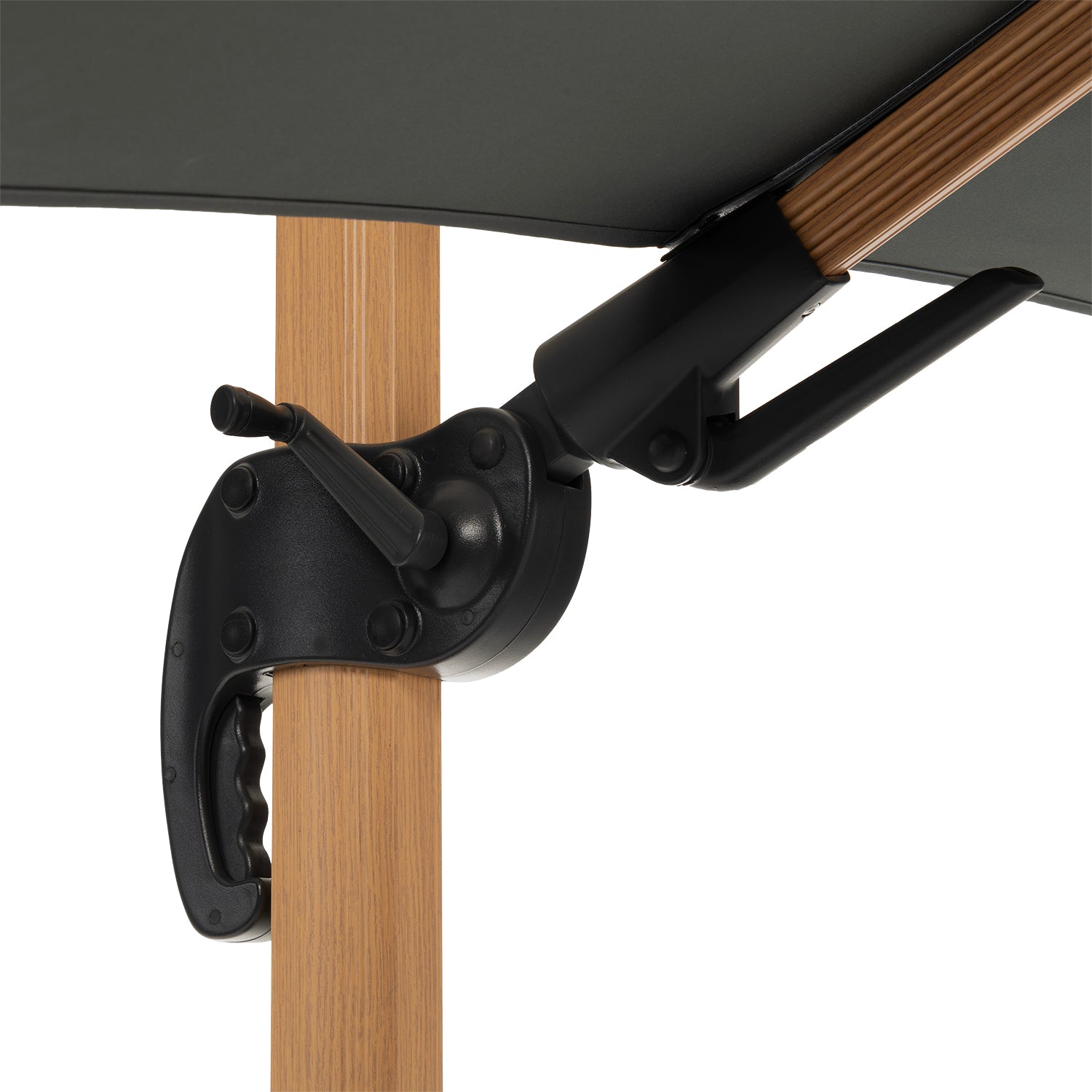 VESTIAMO CASA GIARDINO - Ombrellone da giardino Rettangolare struttura in alluminio Effetto Legno Tessuto Grigio 3x4 metri