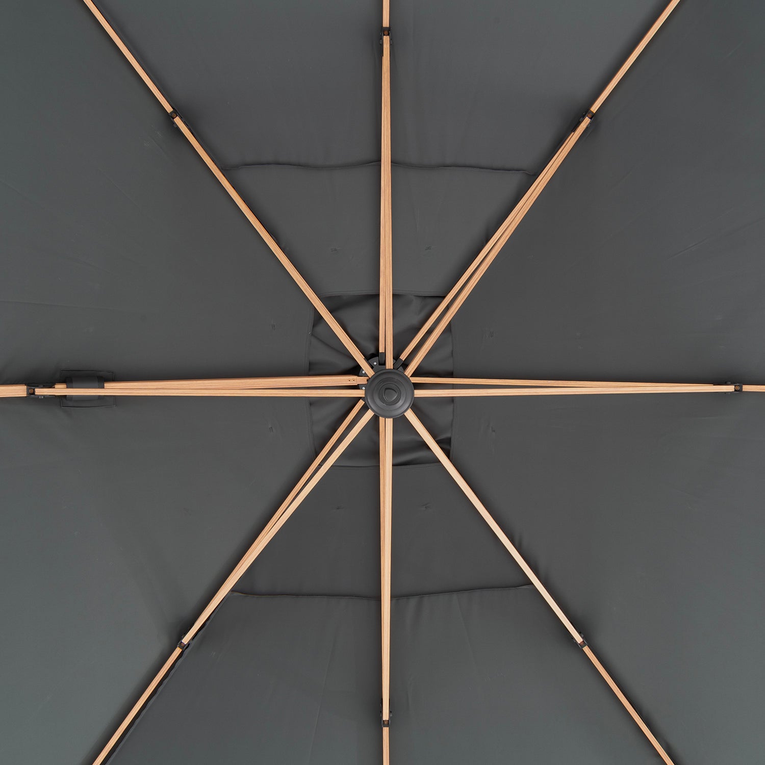 VESTIAMO CASA GIARDINO - Ombrellone da giardino Rettangolare struttura in alluminio Effetto Legno Tessuto Grigio 3x4 metri