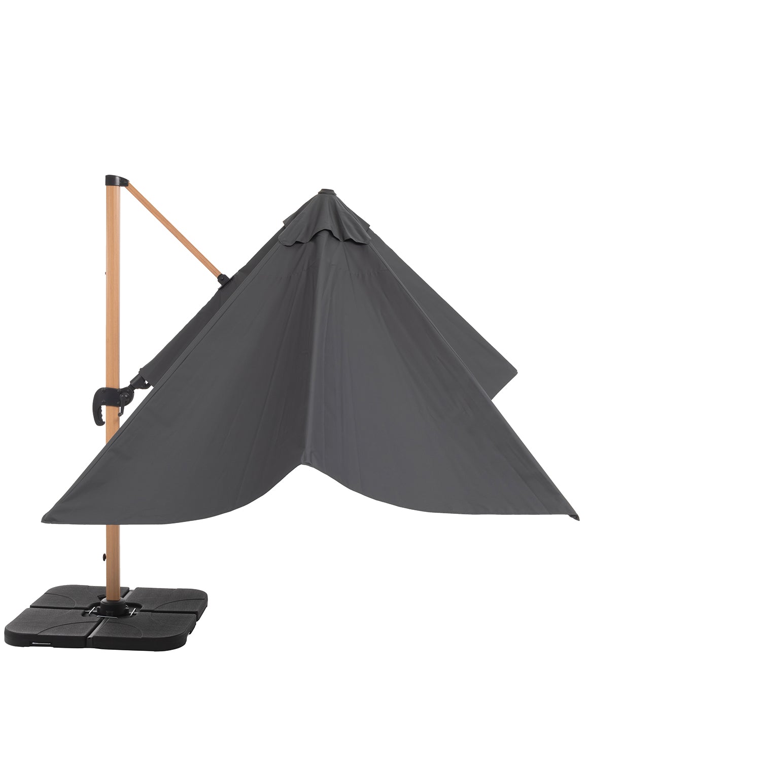 VESTIAMO CASA GIARDINO - Ombrellone da giardino Rettangolare struttura in alluminio Effetto Legno Tessuto Grigio 3x4 metri