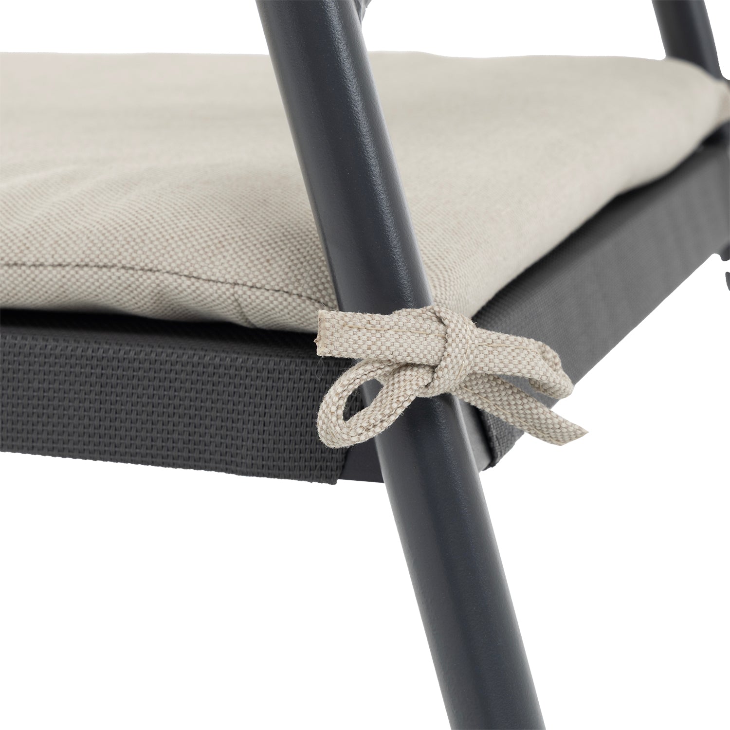 VESTIAMO CASA GIARDINO - Set da giardino 7 pezzi Tavolo con 6 Sedie struttura in Acciaio Antracite, braccioli con cuscini inclusi e Top in Polywood