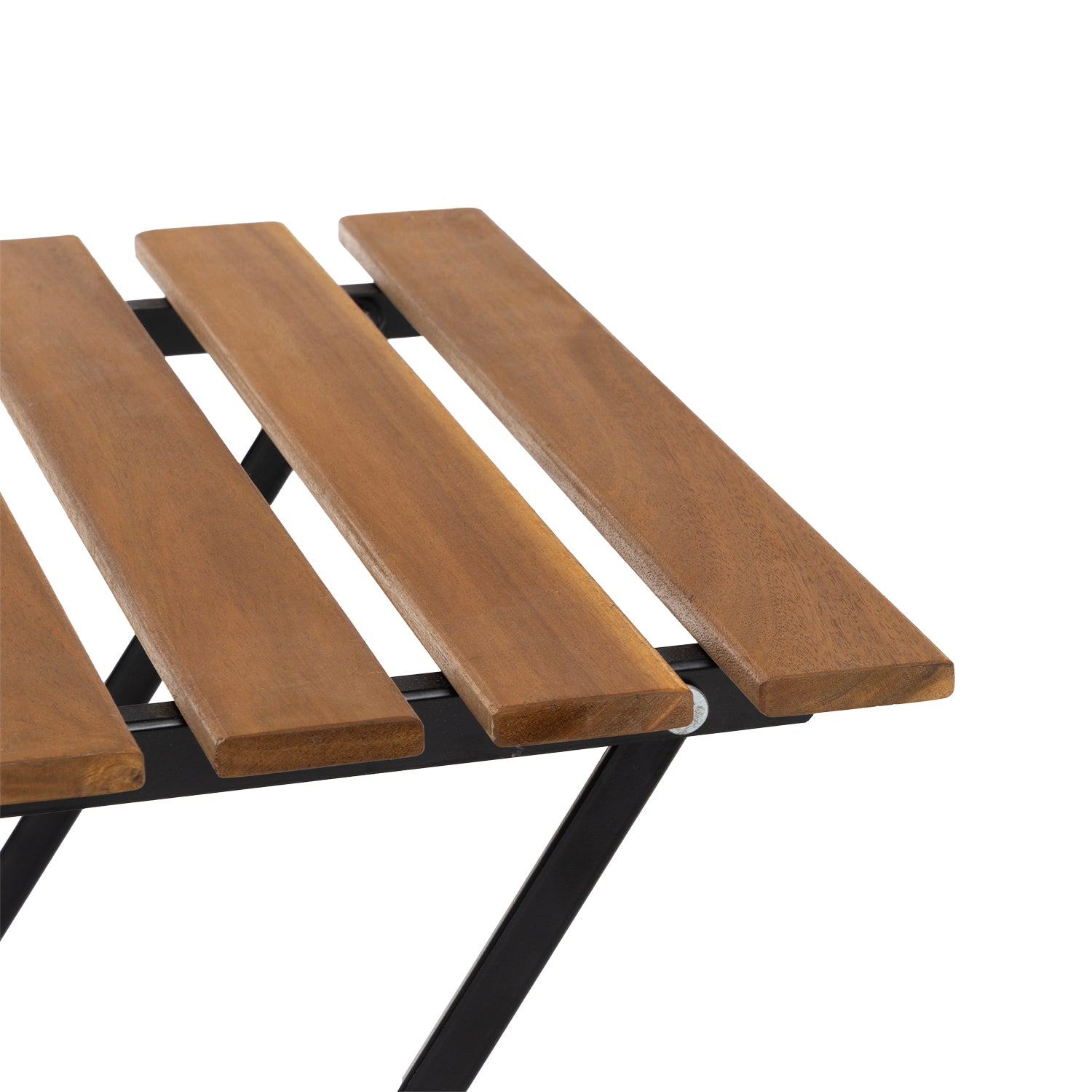 VESTIAMO CASA GIARDINO - Set giardino Bistrot Tavolo e 2 Sedie Richiudibili in Legno di Acacia e Acciaio