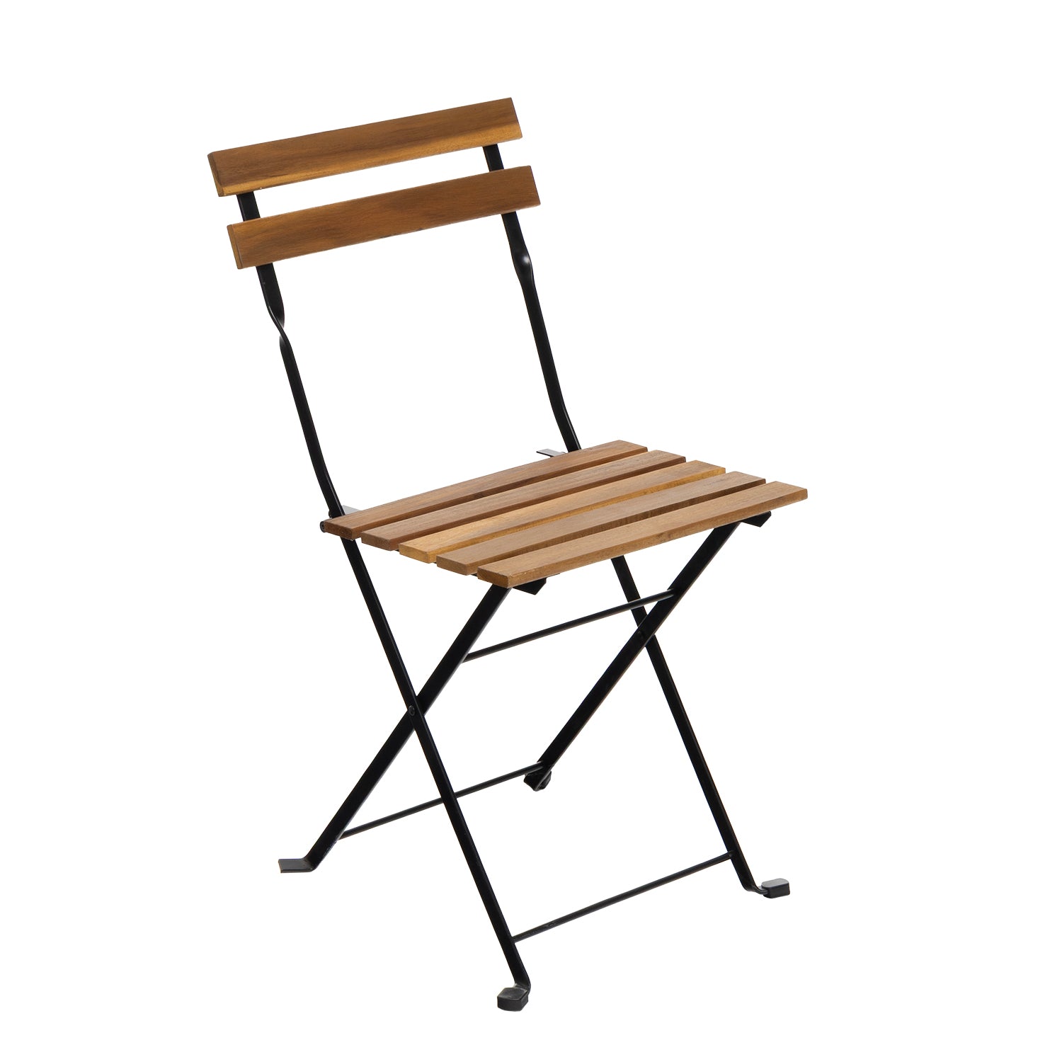 VESTIAMO CASA GIARDINO - Set giardino Bistrot Tavolo e 2 Sedie Richiudibili in Legno di Acacia e Acciaio