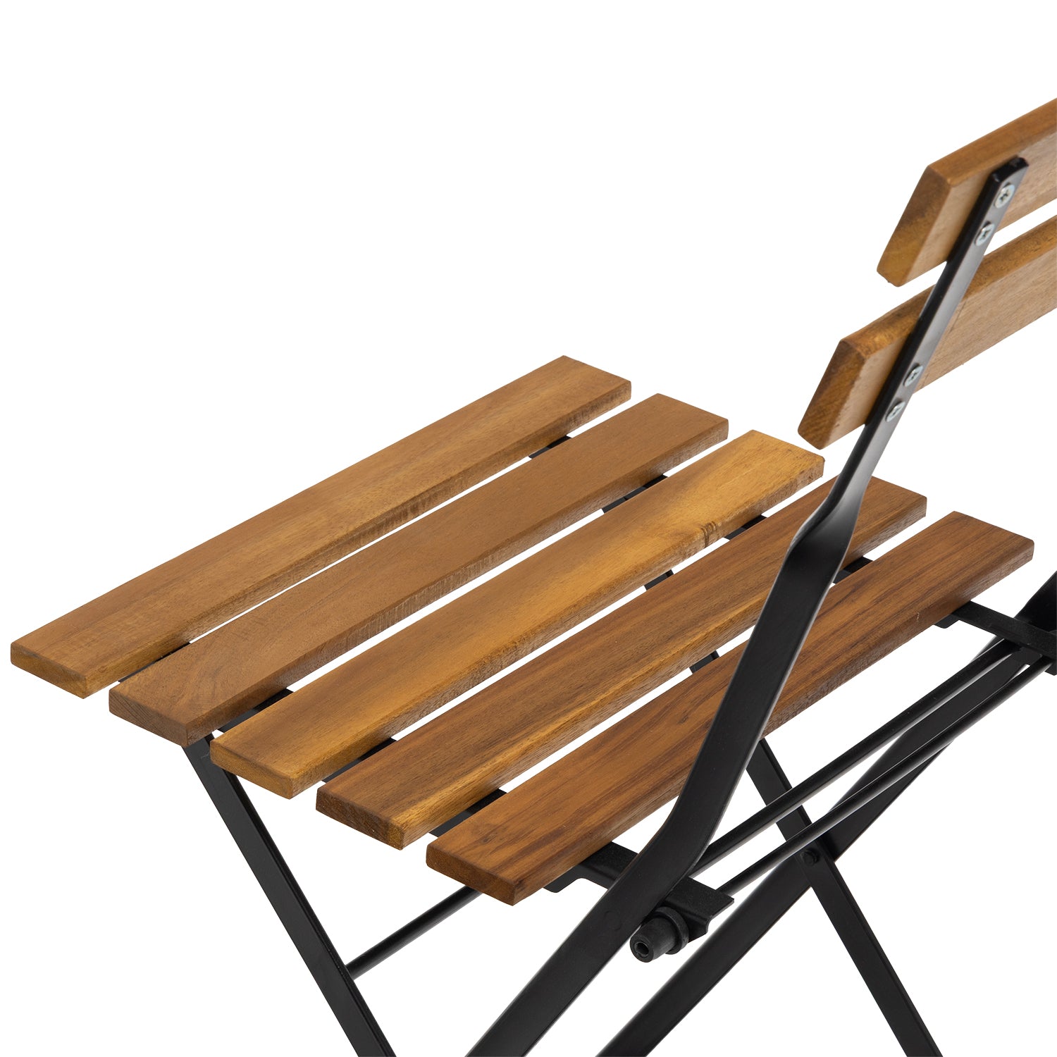 VESTIAMO CASA GIARDINO - Set giardino Bistrot Tavolo e 2 Sedie Richiudibili in Legno di Acacia e Acciaio