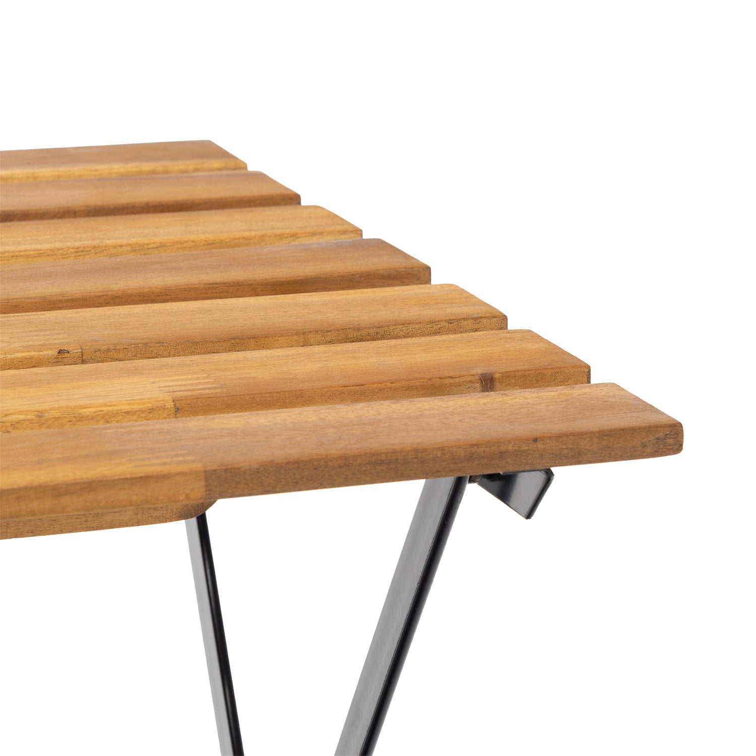 VESTIAMO CASA GIARDINO - Set Tavolo da Giardino 4 Sedie Richiudibili in Legno di Acacia e Metallo
